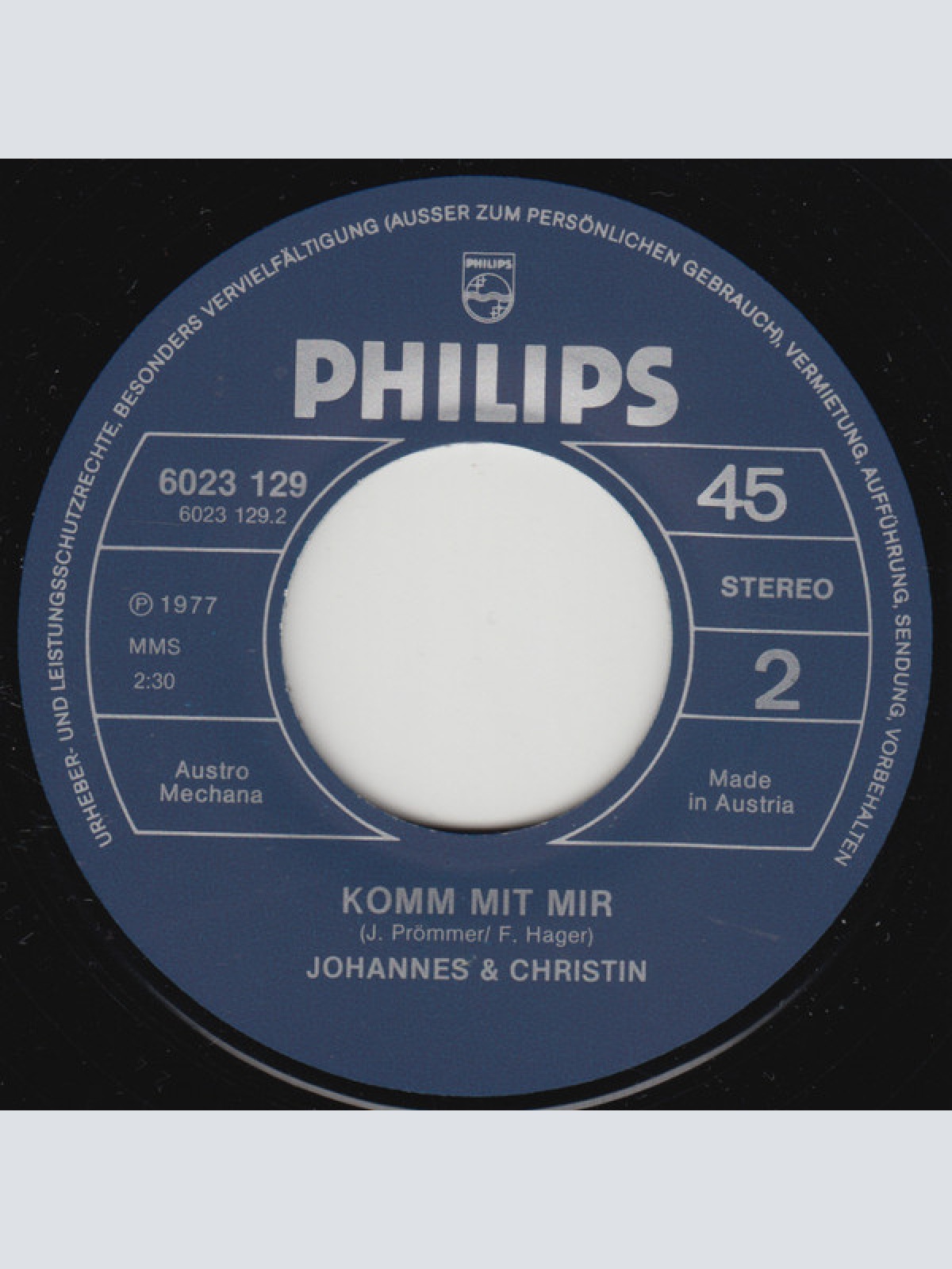 Vinyl / Johannes & Christin - Sing Die Melodie ('T Is O.K.)