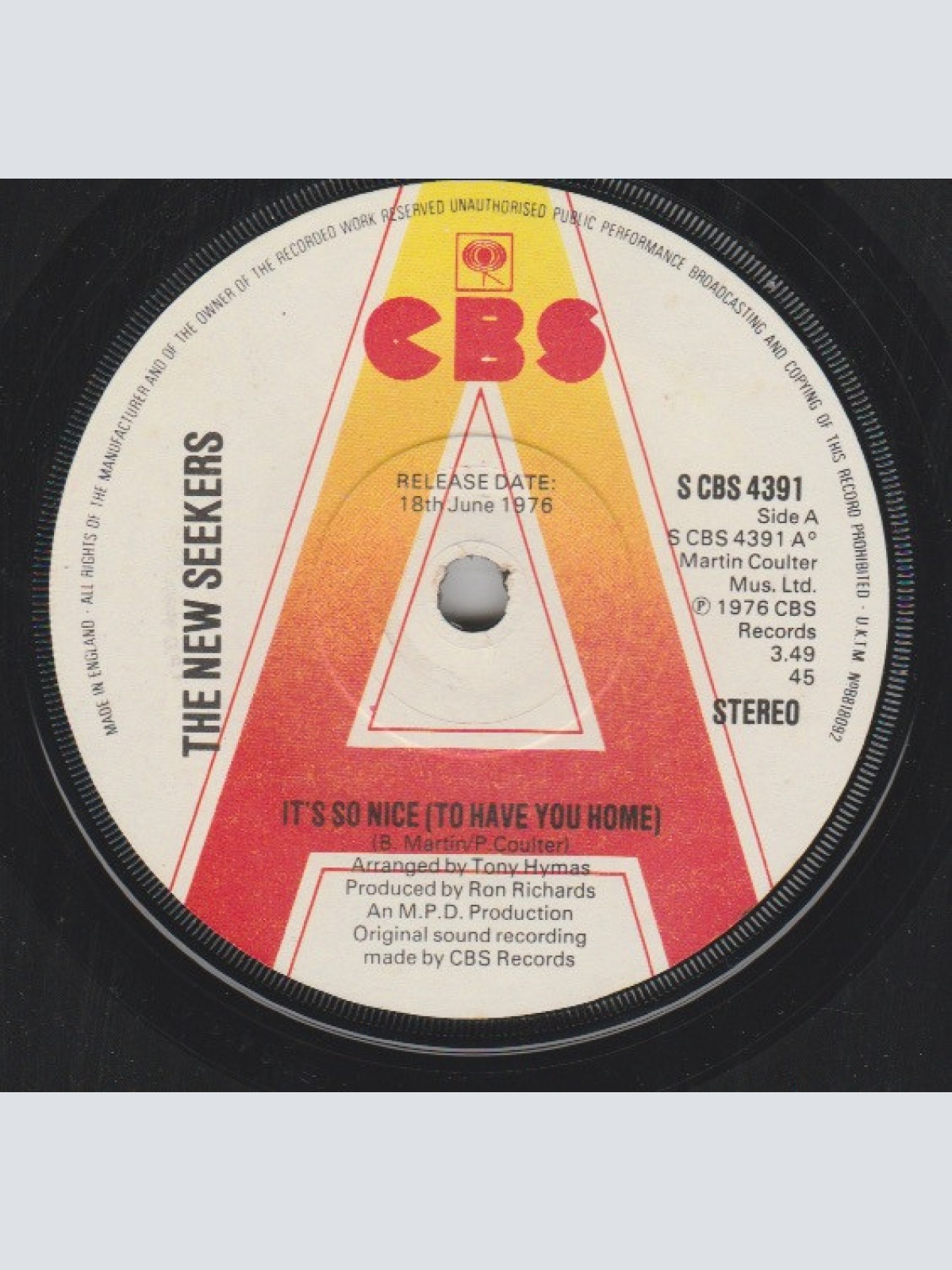 Vinyl / The New Seekers - It's So Nice (To Have You Home)