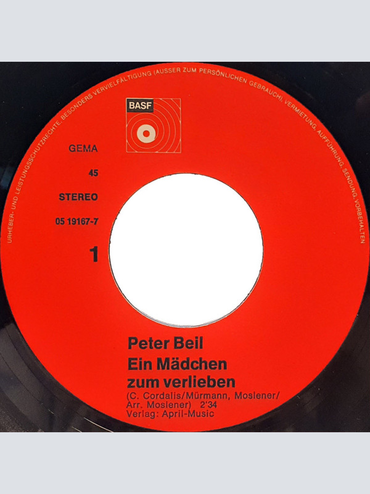 Vinyl / Peter Beil - Ein Mädchen Zum Verlieben