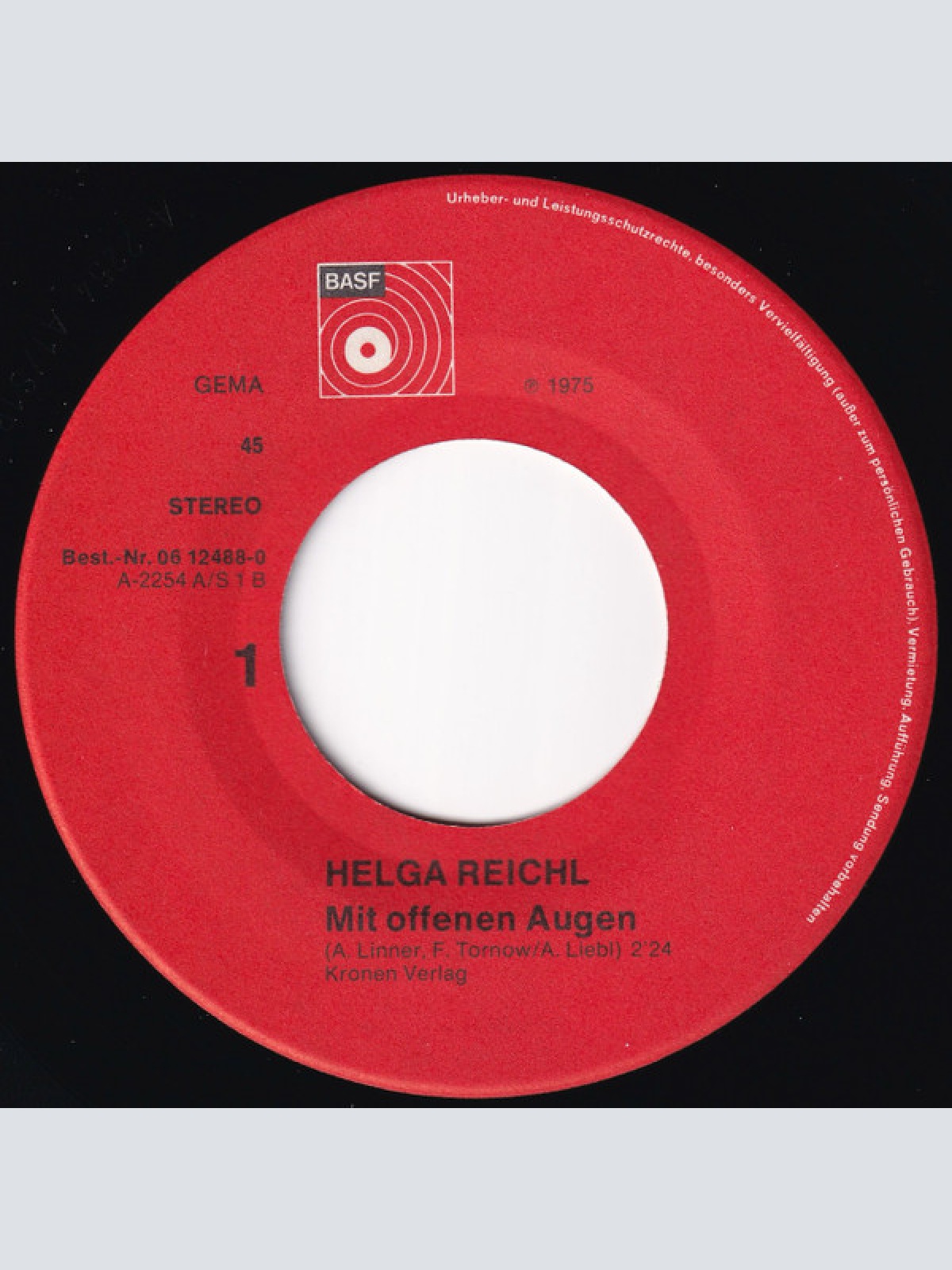 Vinyl / Helga Reichl* - Mit Offenen Augen