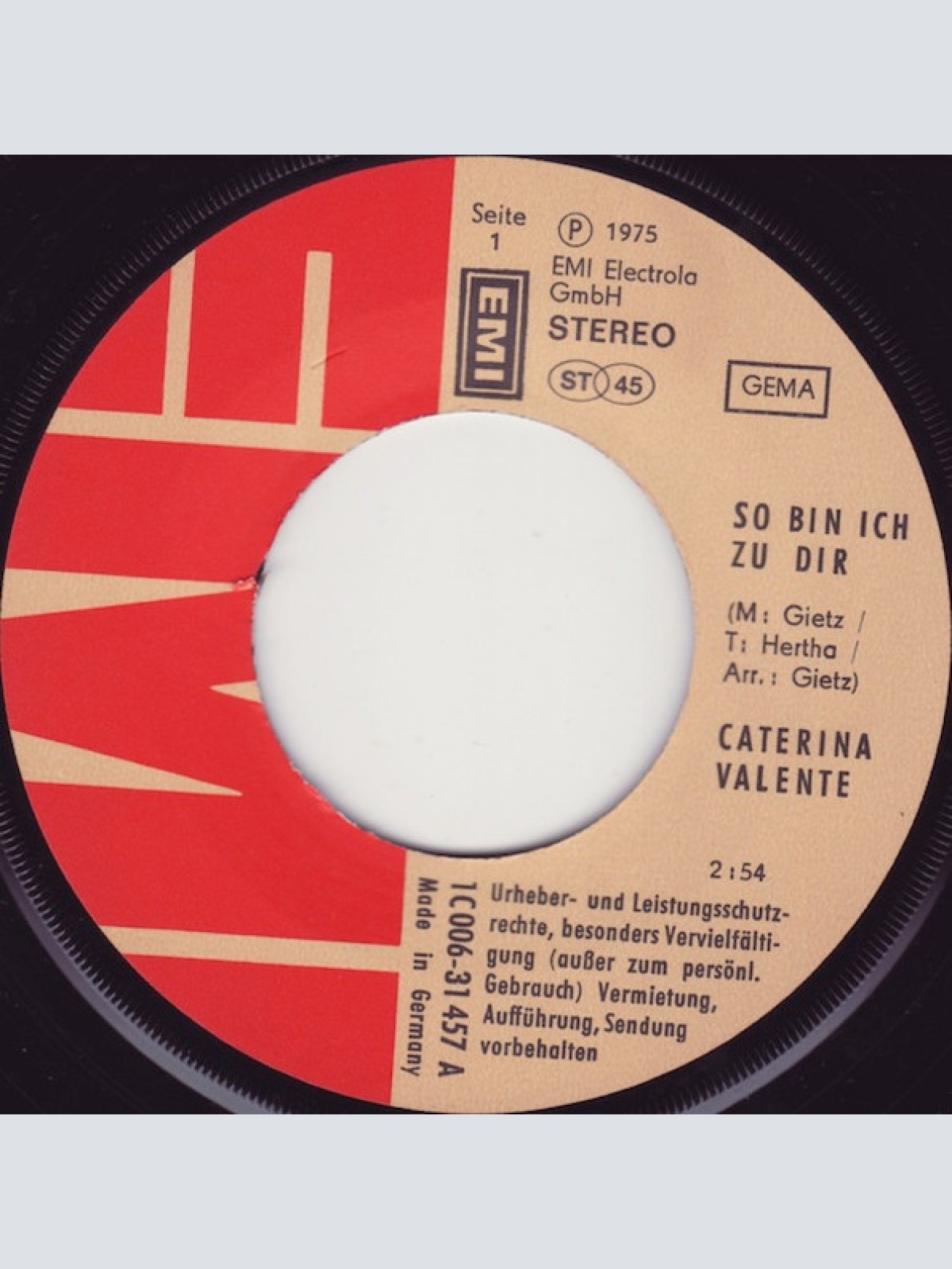 Vinyl / Caterina Valente - So Bin Ich Zu Dir