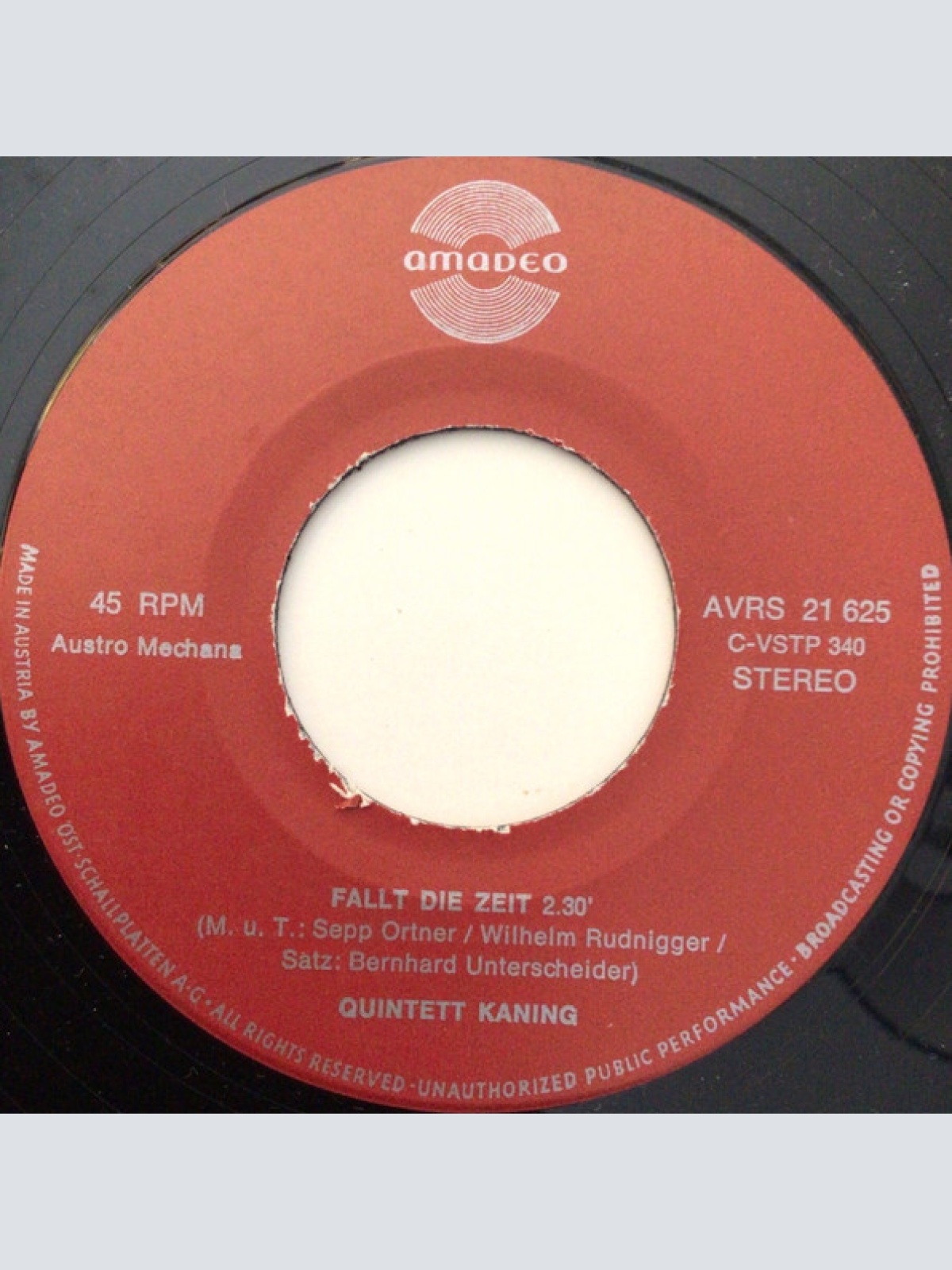 Vinyl / Quintett Kaning - Heast A Liadle Wo Singan