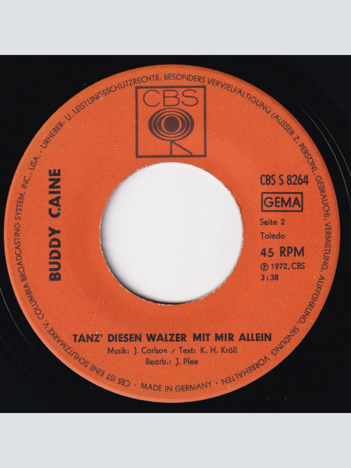 Vinyl / Buddy Caine - Blond Muß Mein Mädchen Sein