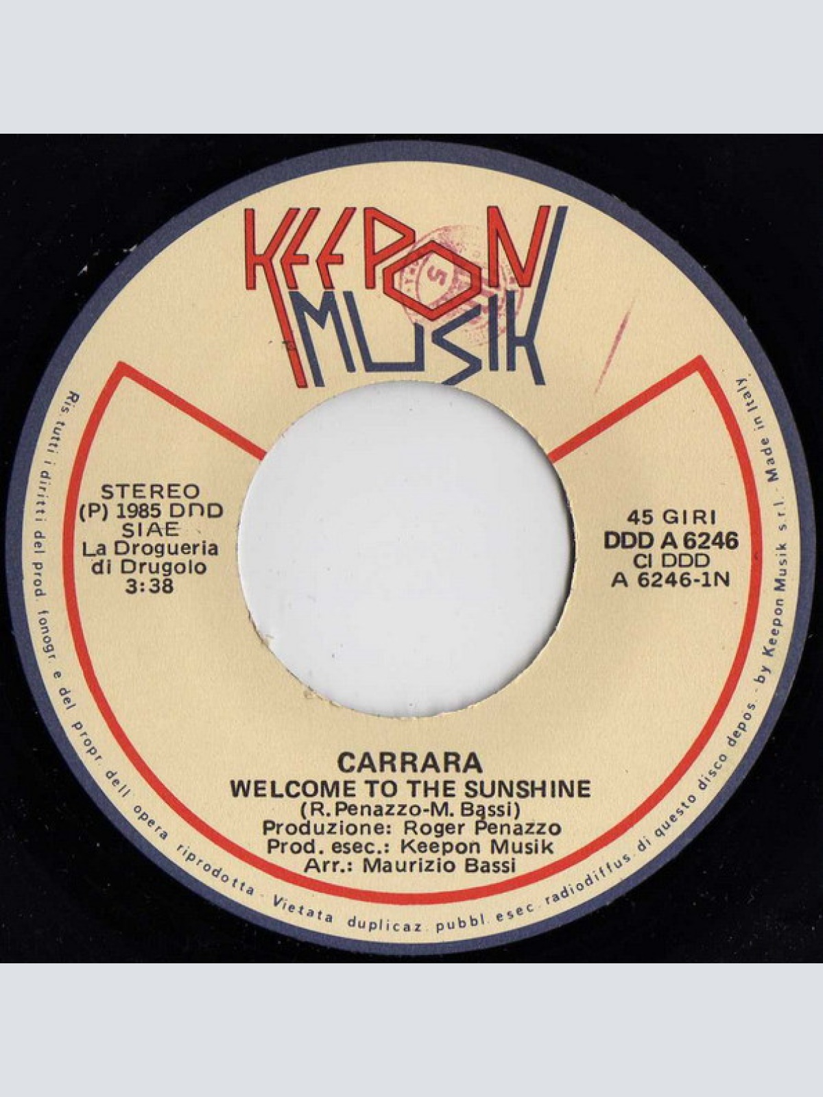 Vinyl / Carrara - Welcome To The Sunshine