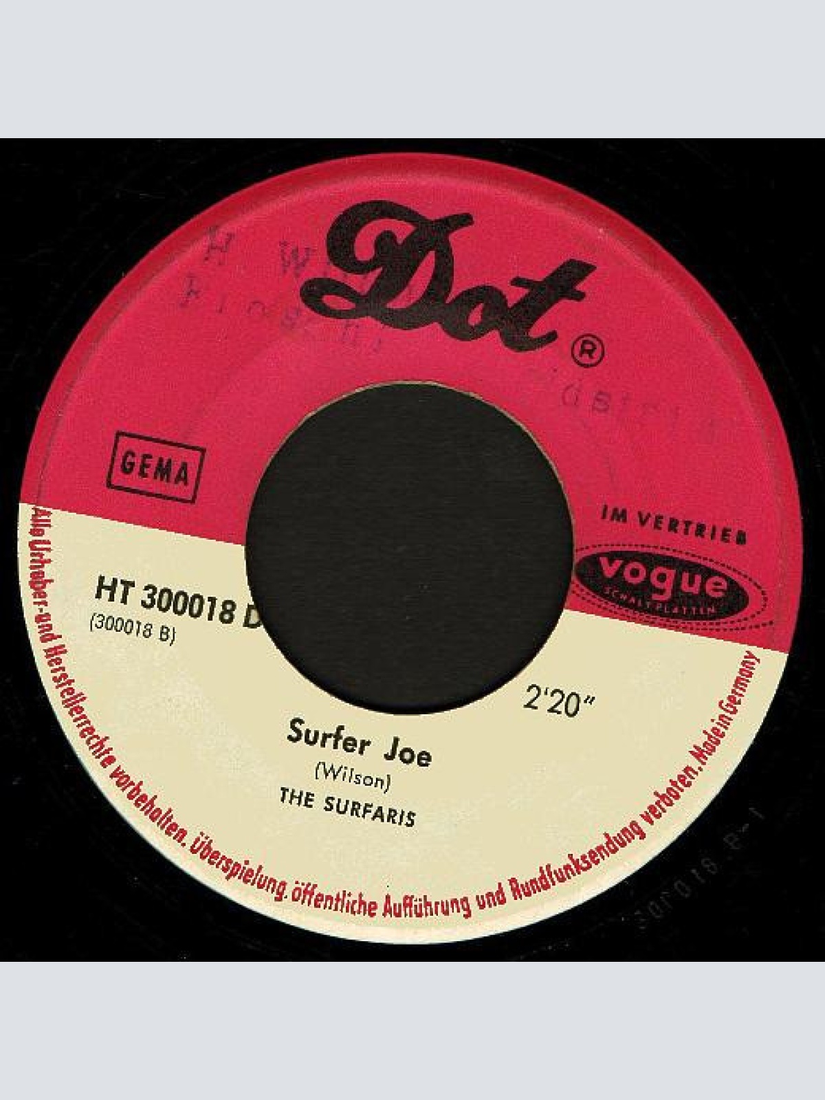 Vinyl / The Surfaris - Wipe Out / Surfer Joe