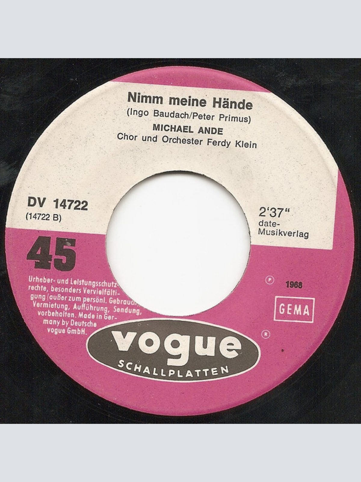 Vinyl / Michael Ande - Es Gibt Sicher Eine Tür