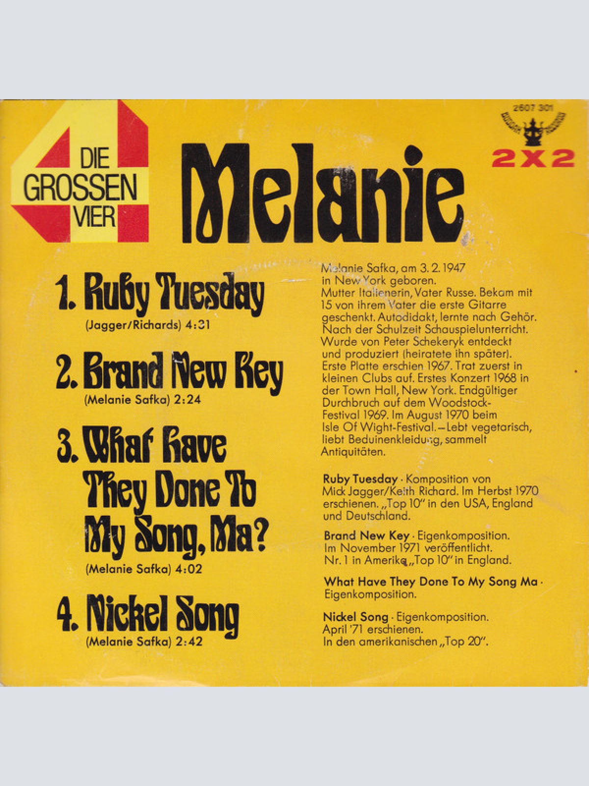 Vinyl / Melanie (2) - Die Grossen Vier Von Melanie