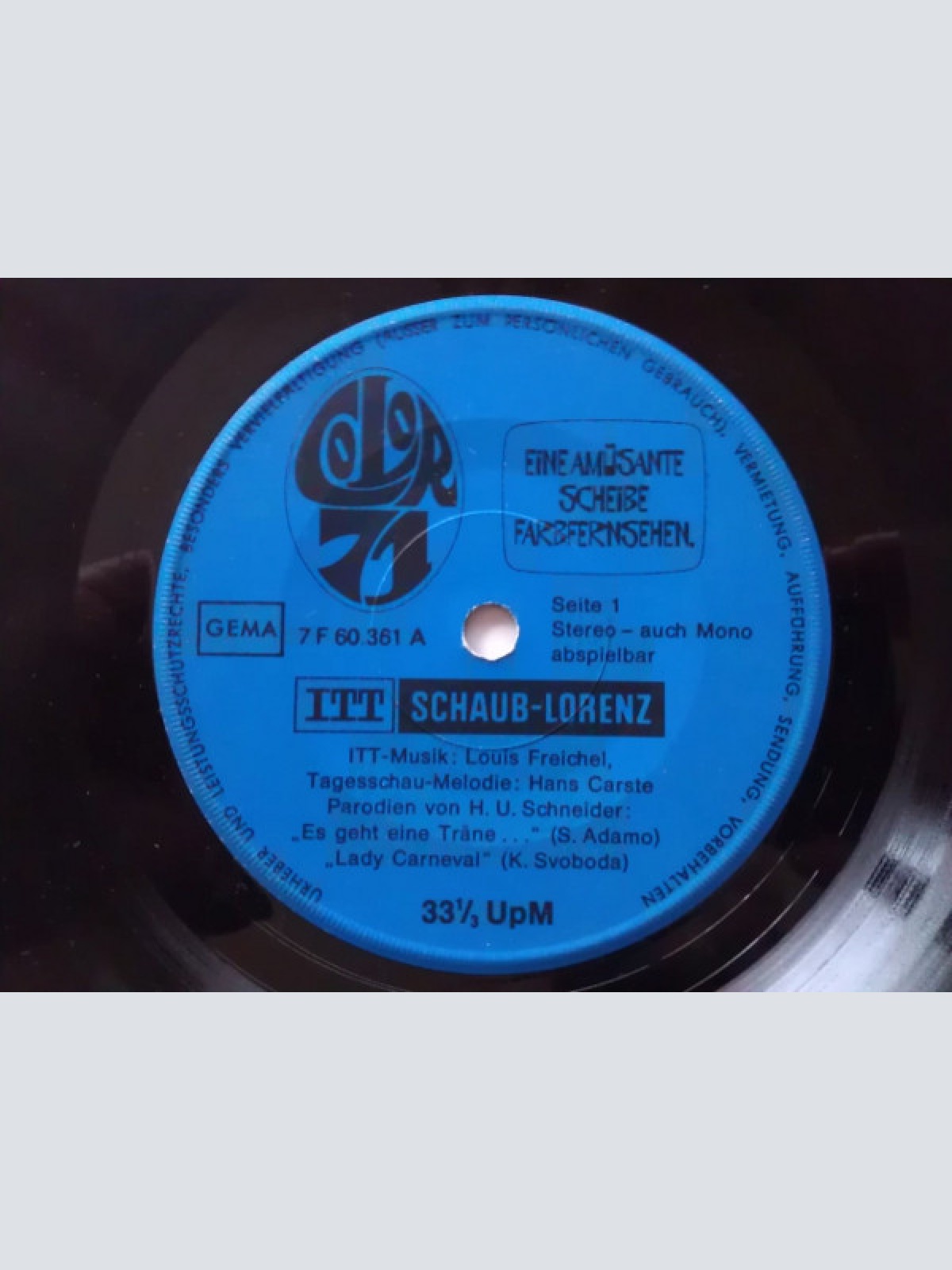 Vinyl / Louis Freichel, Hans Carste, H. U. Schneider* - Eine Amüsante Scheibe Farbfernsehen