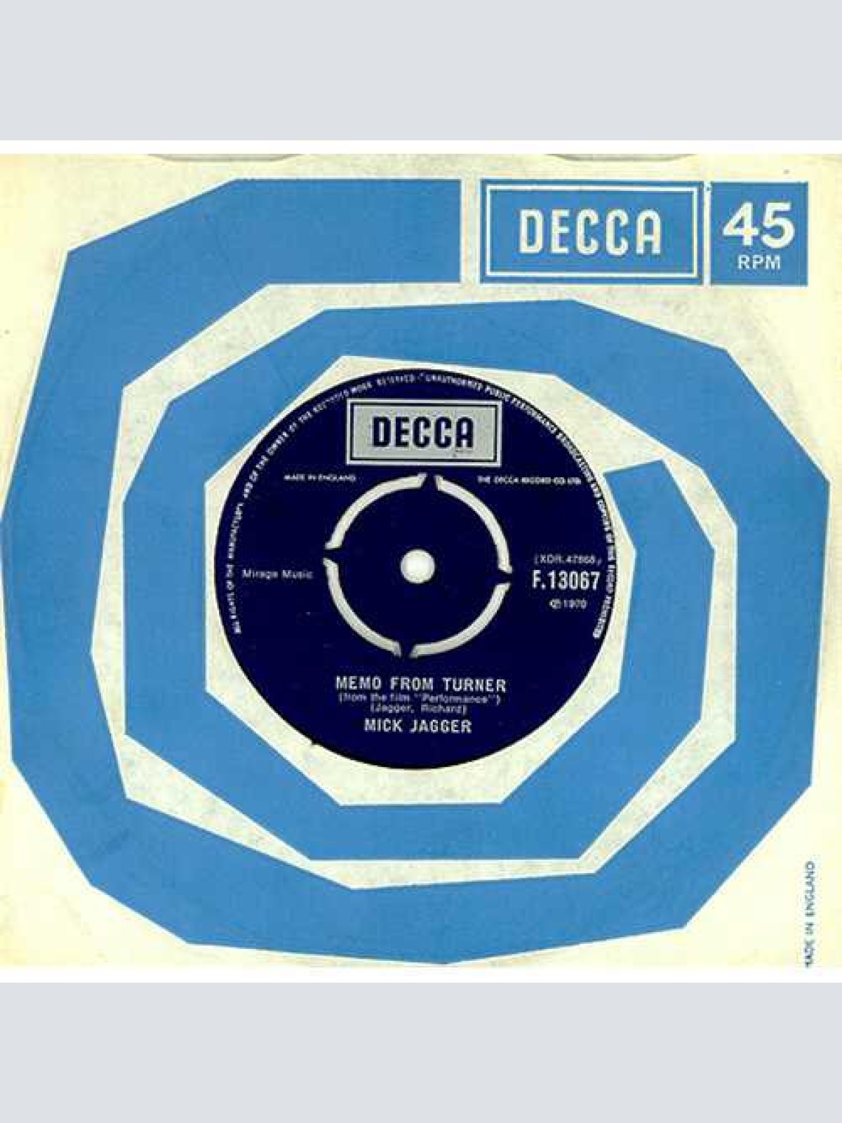 Vinyl / Mick Jagger - Memo From Turner / Natural Magic