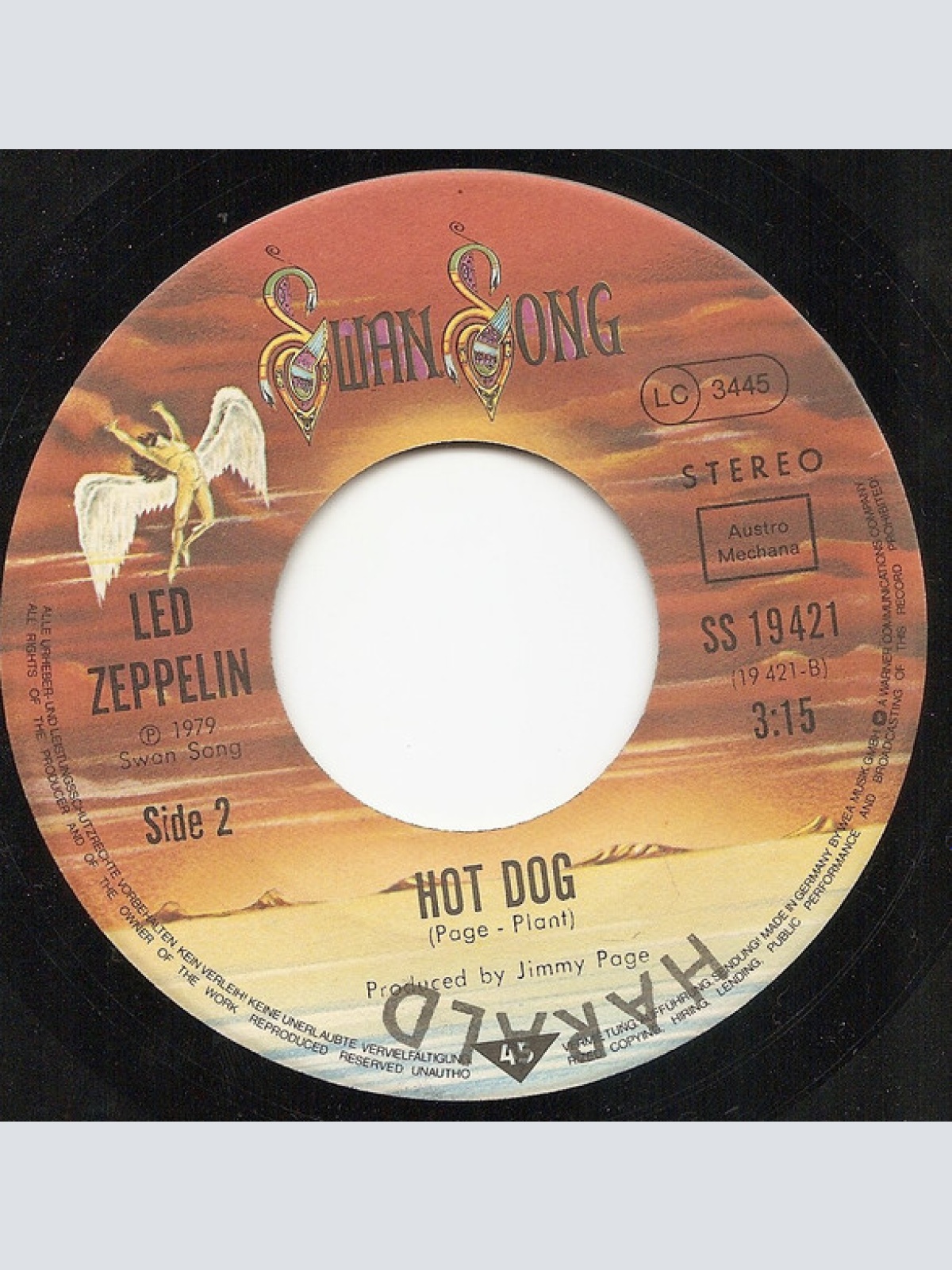 Vinyl / Led Zeppelin - Fool In The Rain / Hot Dog