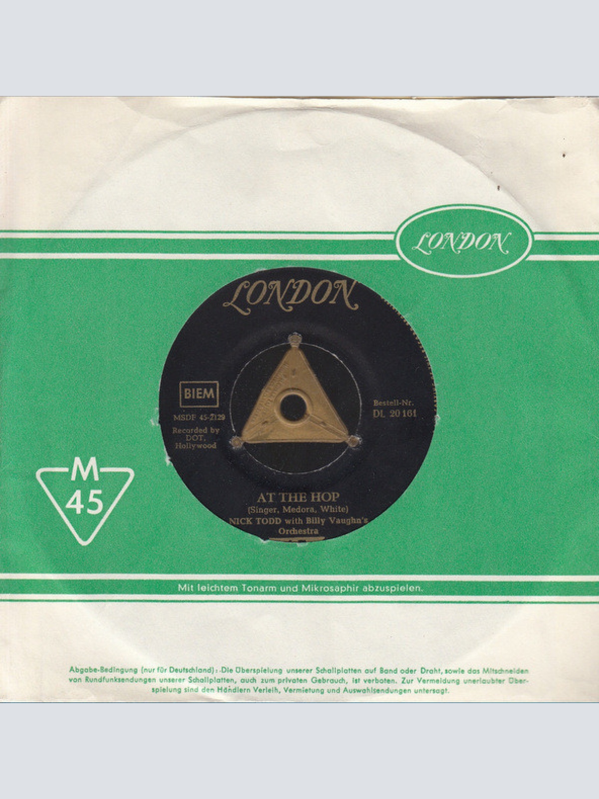 Vinyl / Nick Todd With Billy Vaughn's Orchestra* - At The Hop