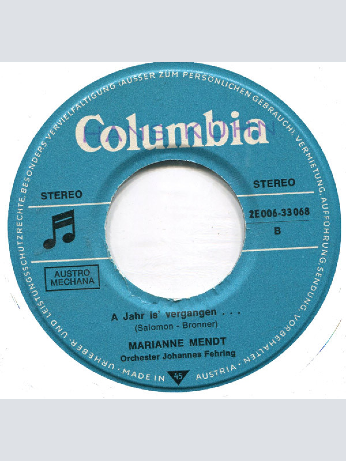 Vinyl / Marianne Mendt - I Wünsch Mir Zu Weihnachten...