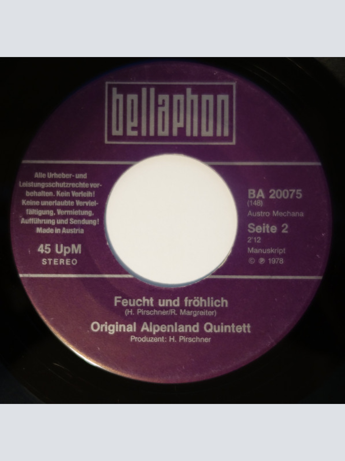 Vinyl / Orig. Alpenland Quintett - Mausig Schaut Mei Alte Aus