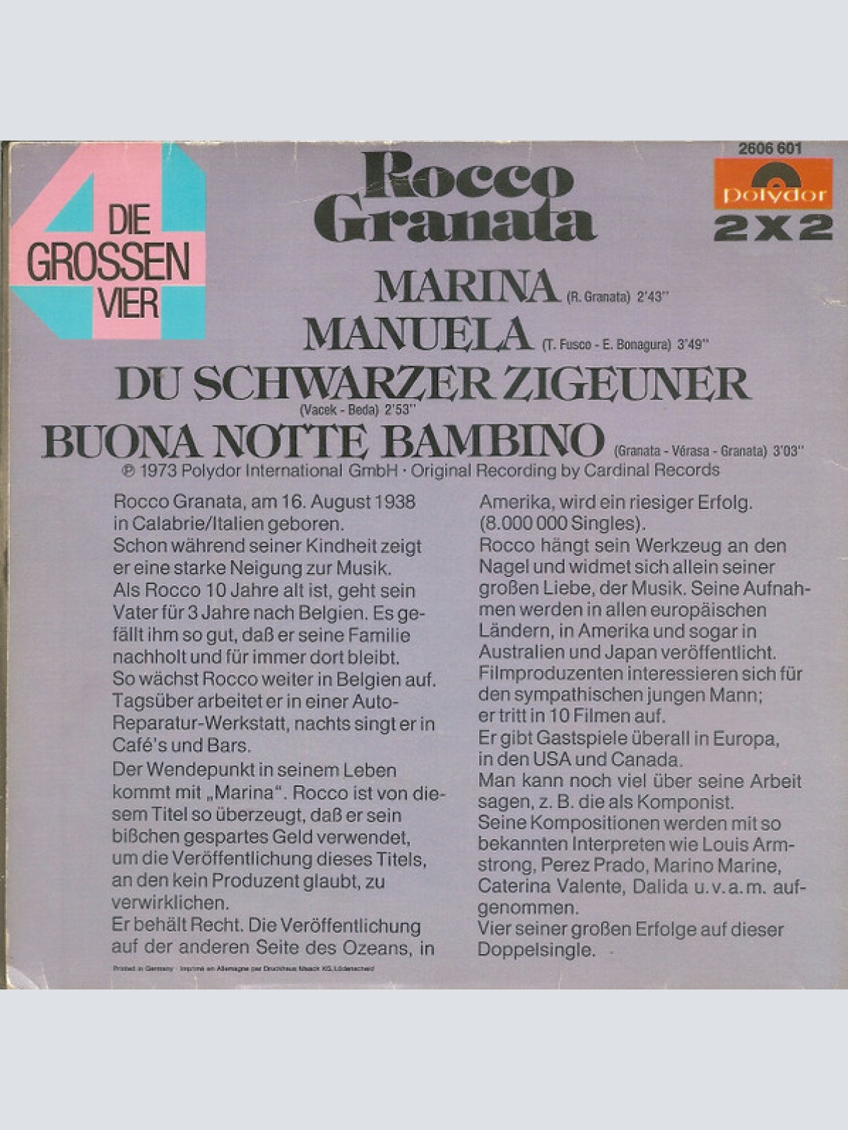 Vinyl / Rocco Granata - Die Grossen Vier