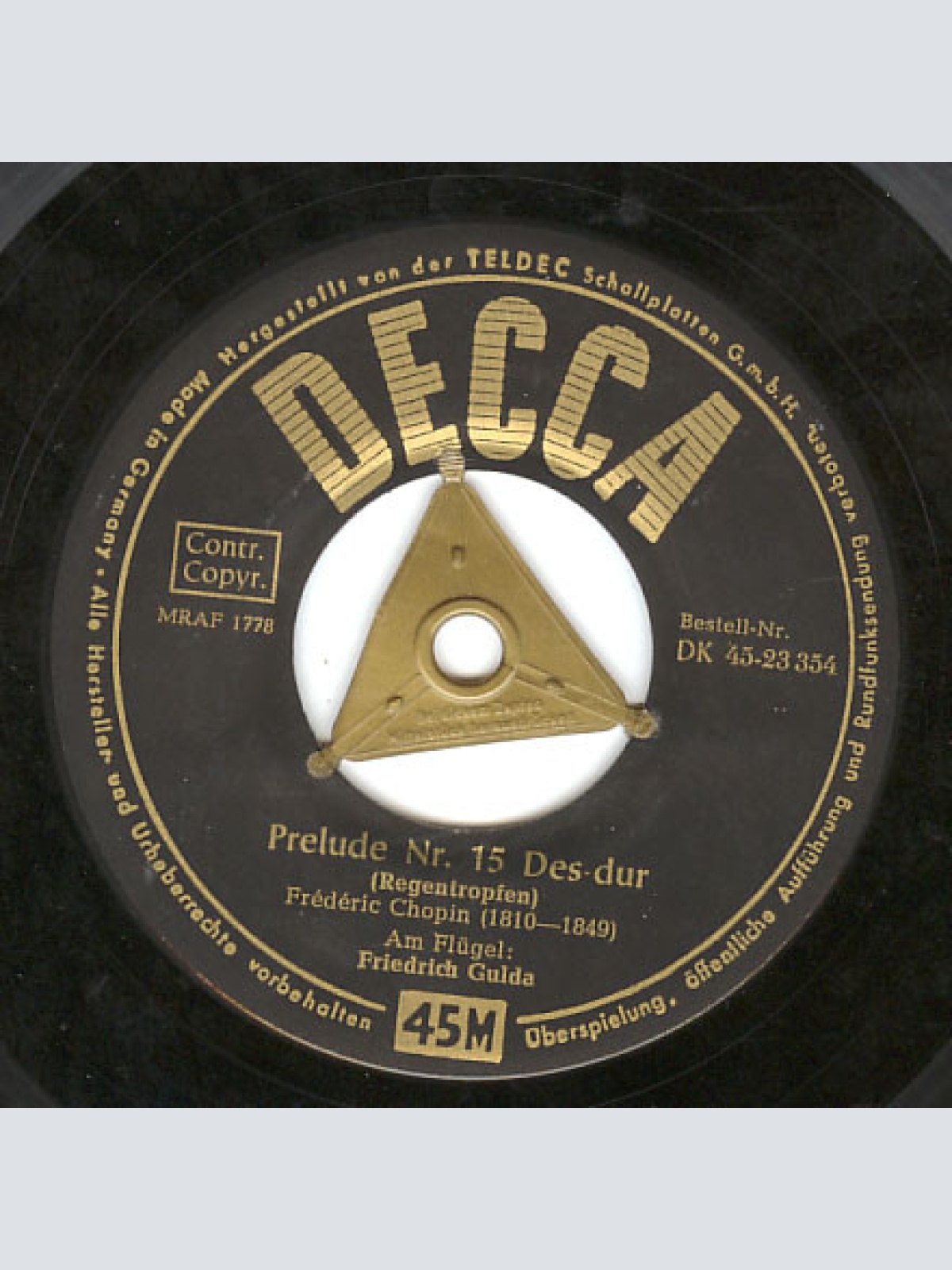 Vinyl / Friedrich Gulda - Debussy* / Chopin* - Clair De Lune / Prelude Nr. 15 Des-Dur