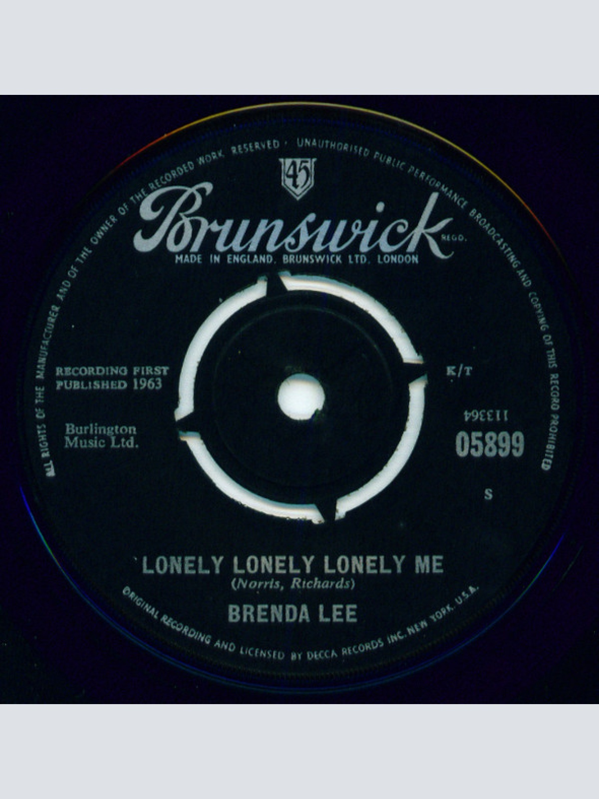 Vinyl / Brenda Lee - As Usual / Lonely Lonely Lonely Me