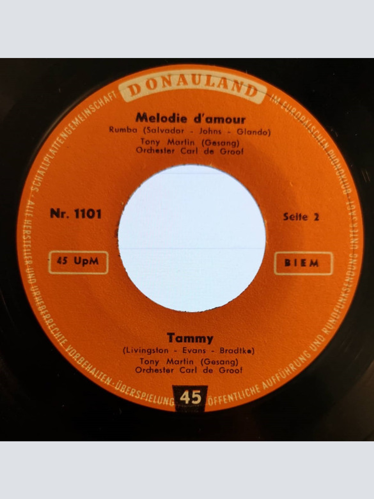 Vinyl / Lutz Landers / Tony Martin (5) - Der Lachende Vagabund / Buona Sera, Signorina, Buona Sera / Melodie D'amour / Tammy