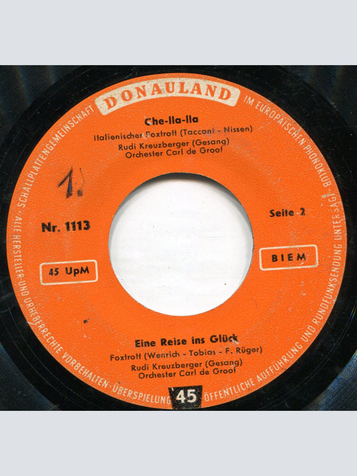 Vinyl / Hanna Kore* / Rudi Kreuzberger - Addios Amigo / Spiel Noch Einmal Für Mich, Habanero / Che-Lla-Lla / Eine Reise Ins Glück