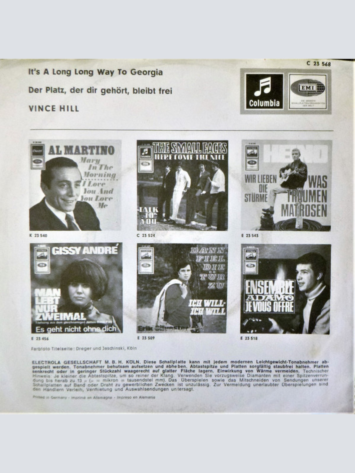 Vinyl / Vince Hill - It's A Long Long Way To Georgia