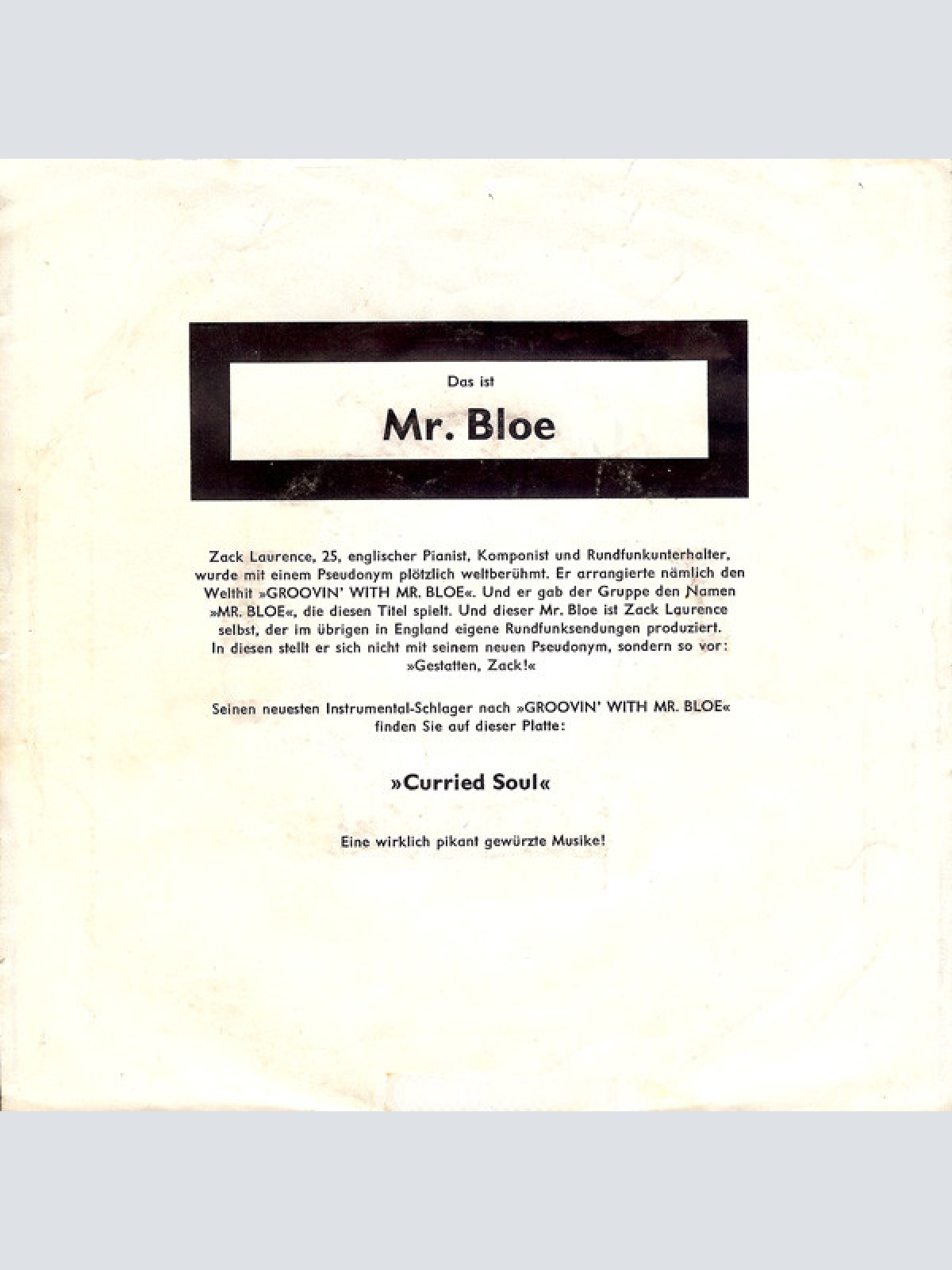Vinyl / Mr. Bloe - Curried Soul / Mighty Mouse