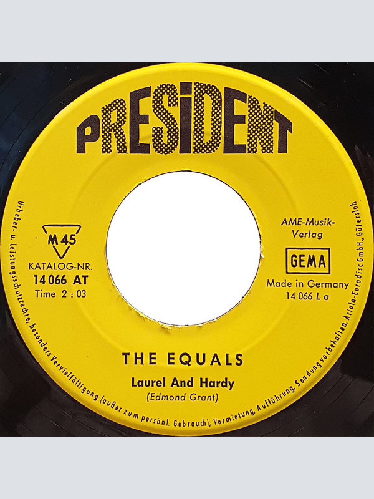Vinyl / The Equals - Laurel And Hardy / Giddy Up A Ding Dong