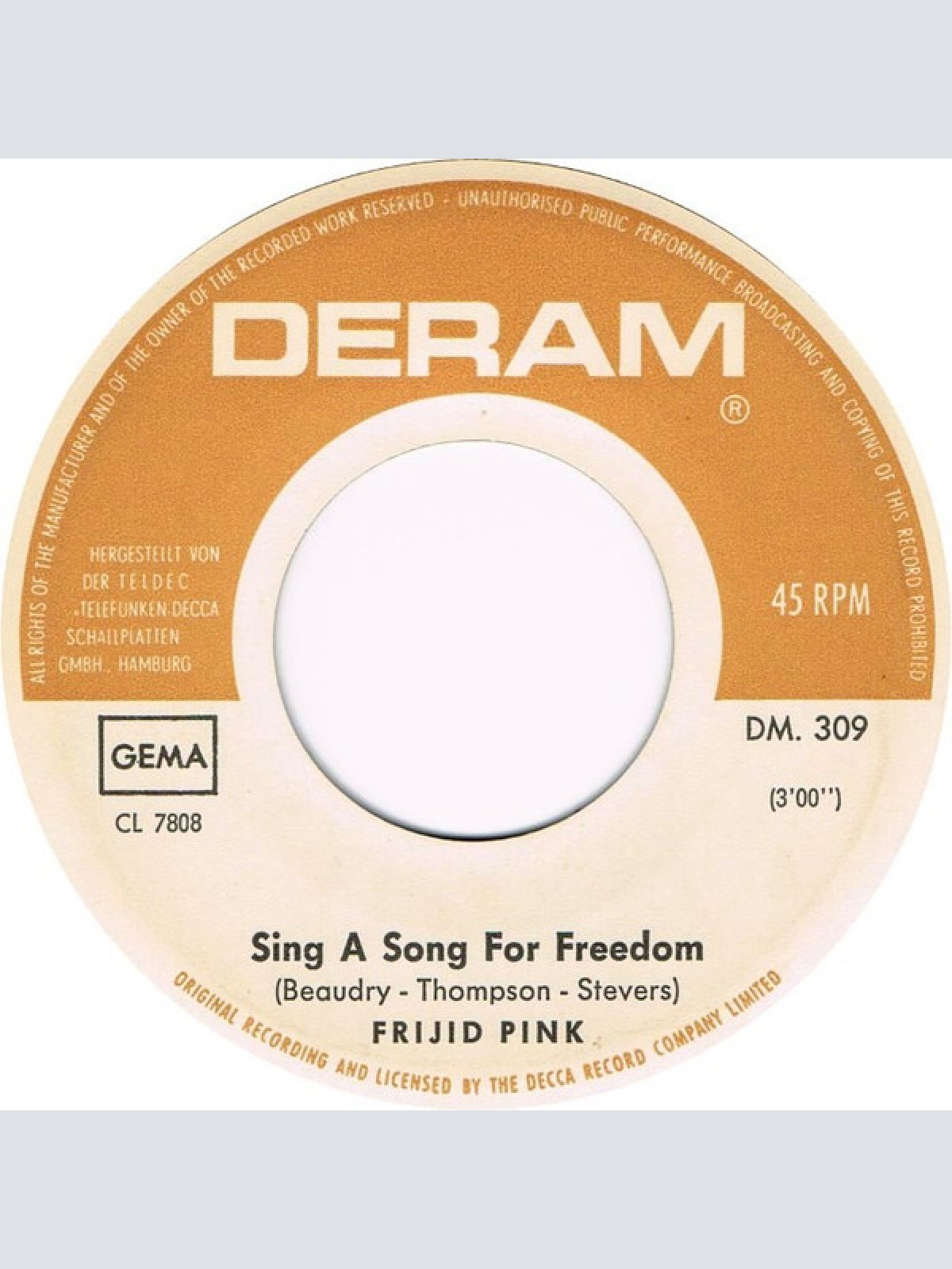 Vinyl / Frijid Pink - Sing A Song For Freedom