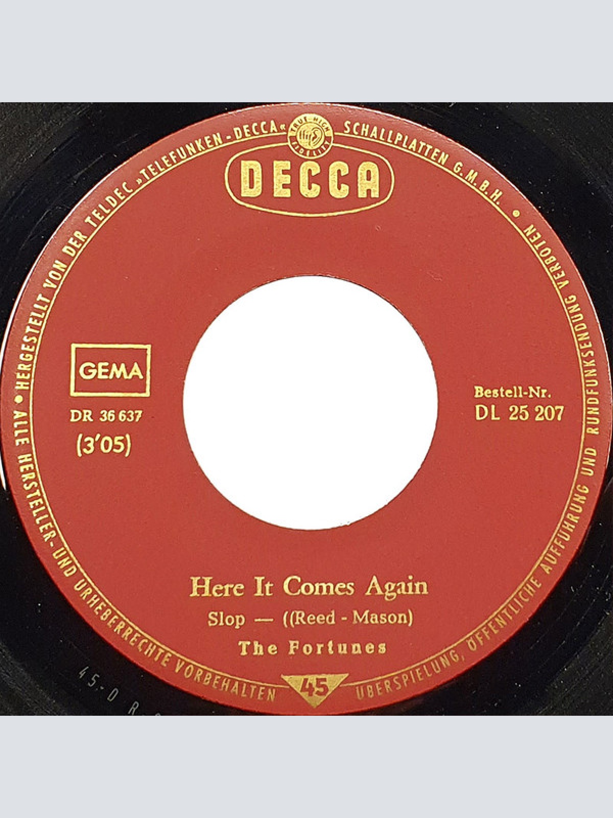 Vinyl / The Fortunes - Here It Comes Again / Things I Should Have Known