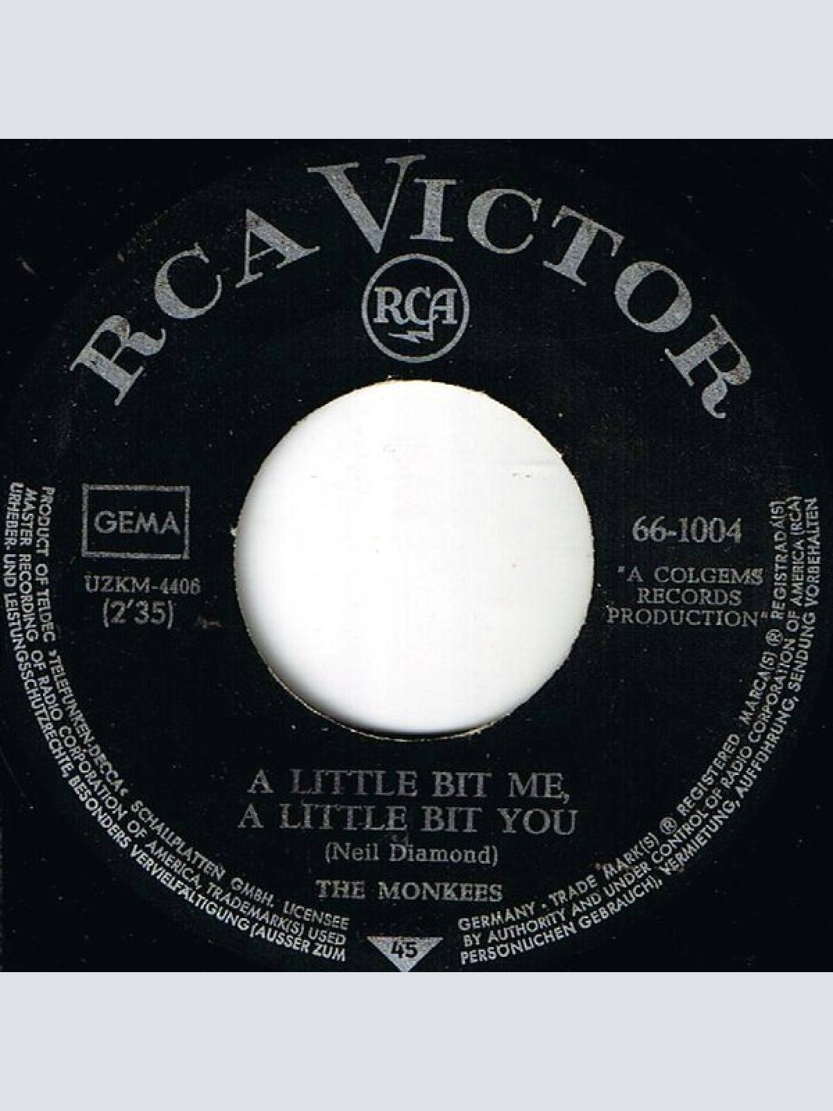 Vinyl / The Monkees - A Little Bit Me, A Little Bit You / The Girl I Knew Somewhere