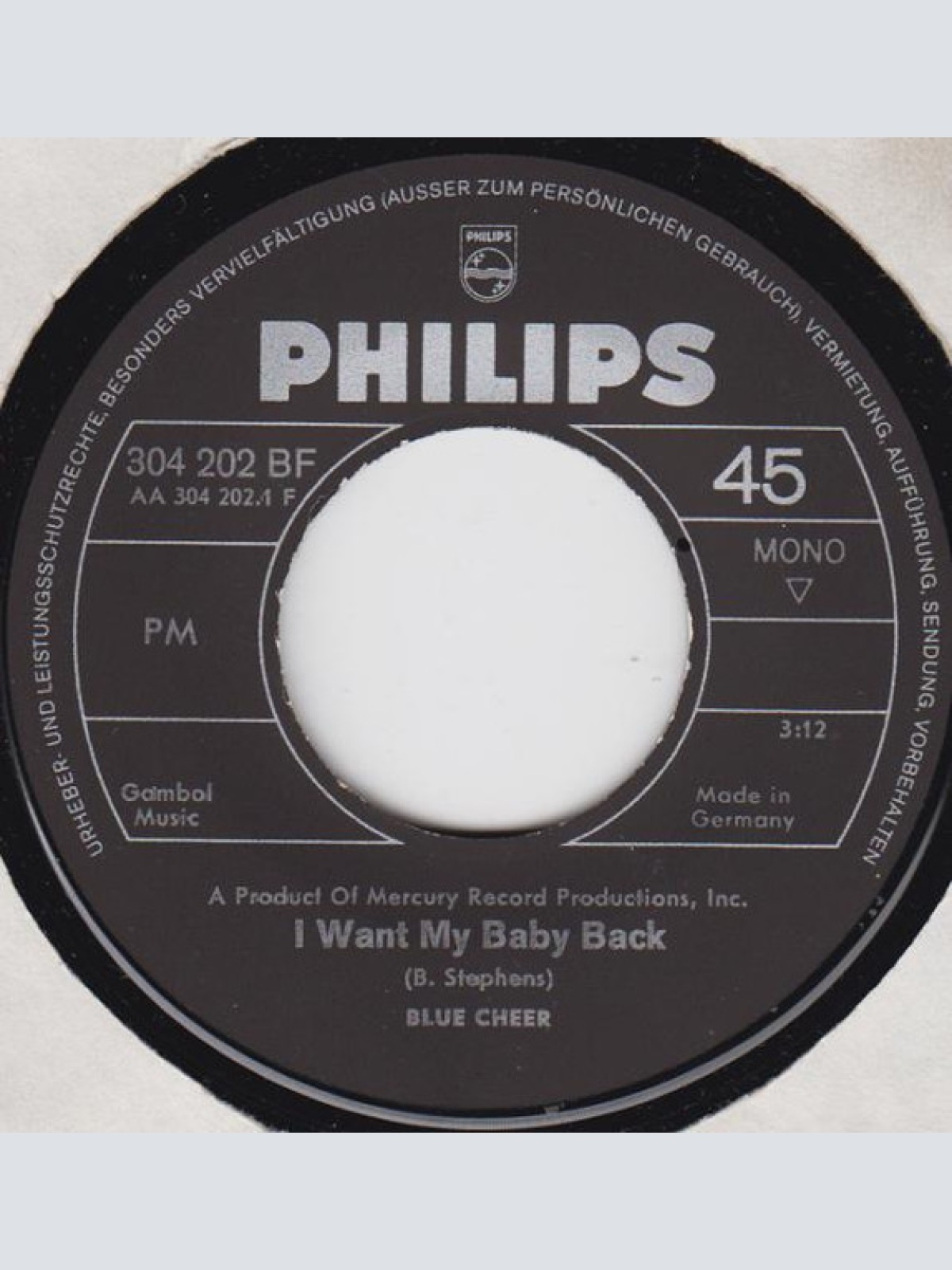 Vinyl / Blue Cheer - I Want My Baby Back / Aces'n' Eights