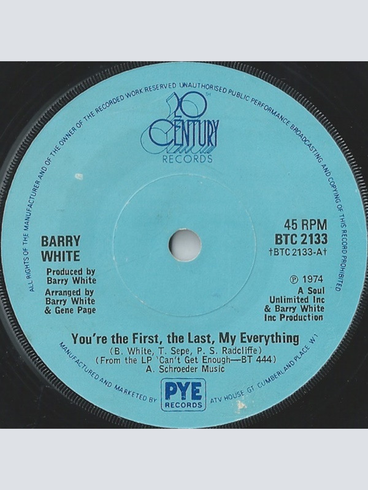 Vinyl / Barry White - You're The First, The Last, My Everything