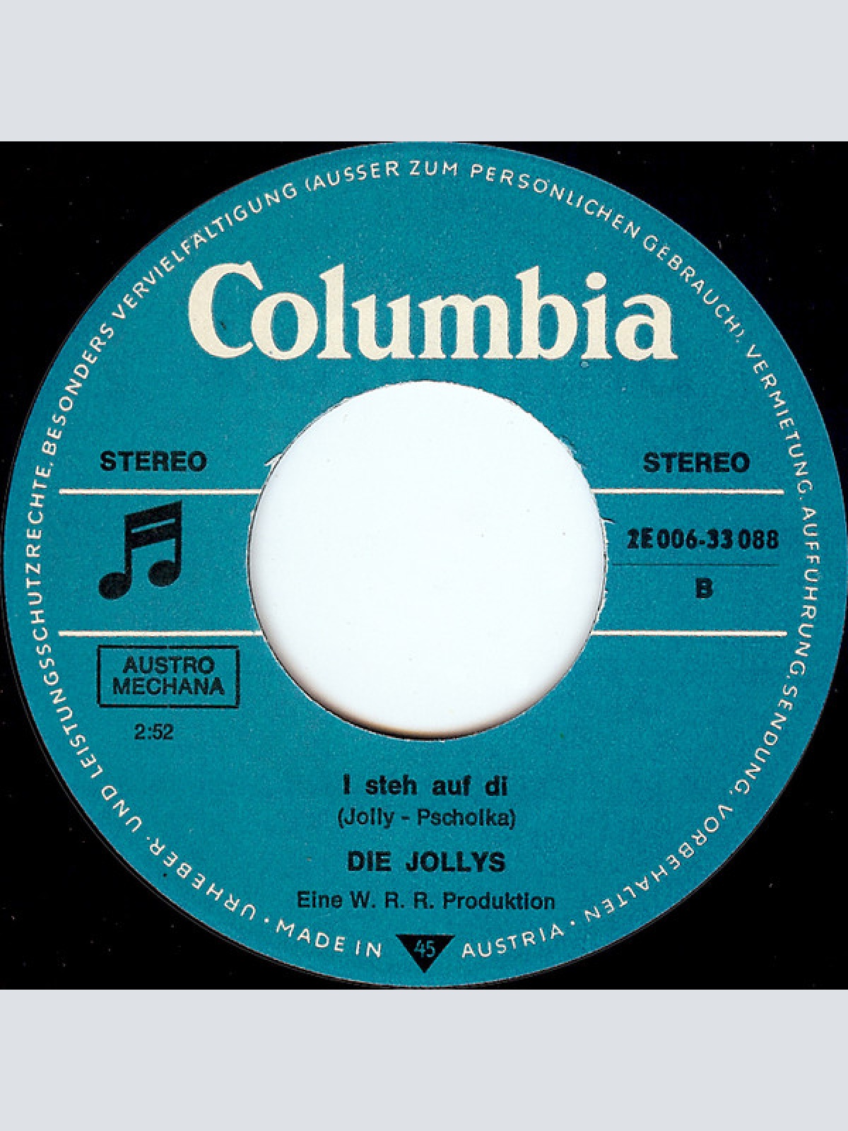 Vinyl / Die Jollys - Heut' Bin I Wieder Fett Wie Ein Radierer / I Steh Auf Di