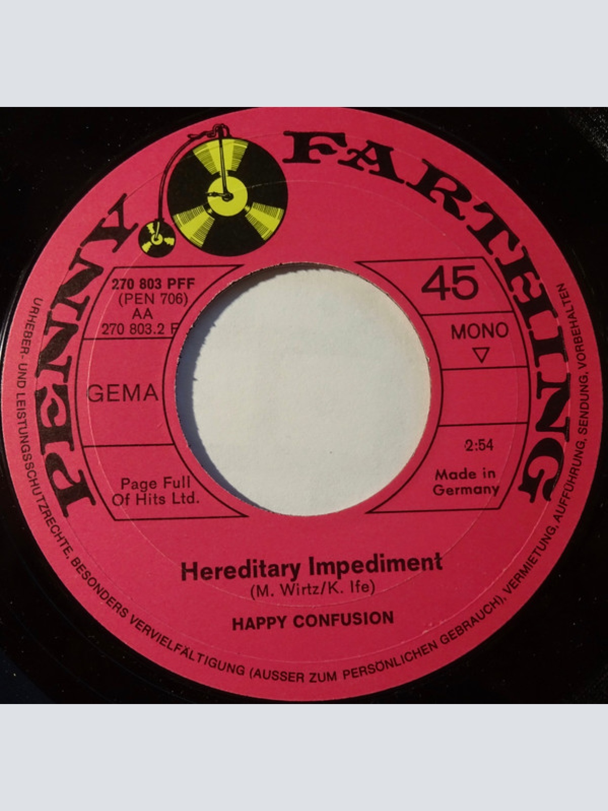 Vinyl / Happy Confusion - Yes Sir / Hereditary Impediment