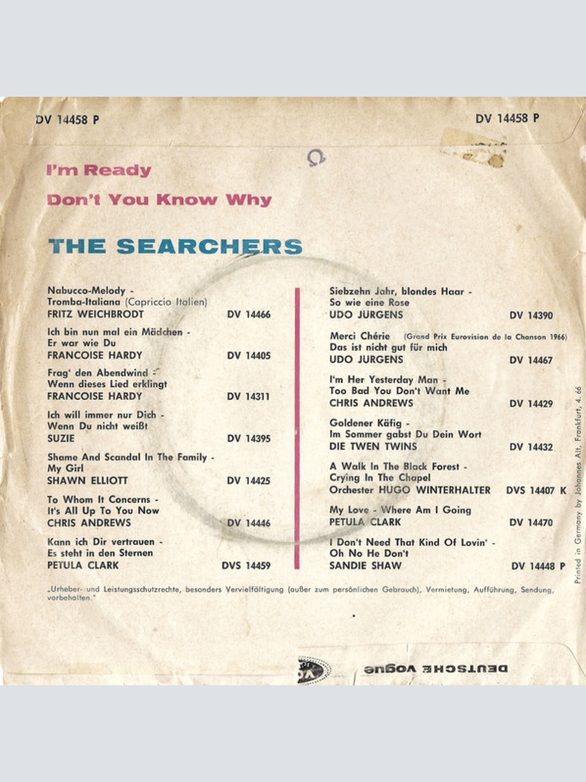 Vinyl / The Searchers - I'm Ready