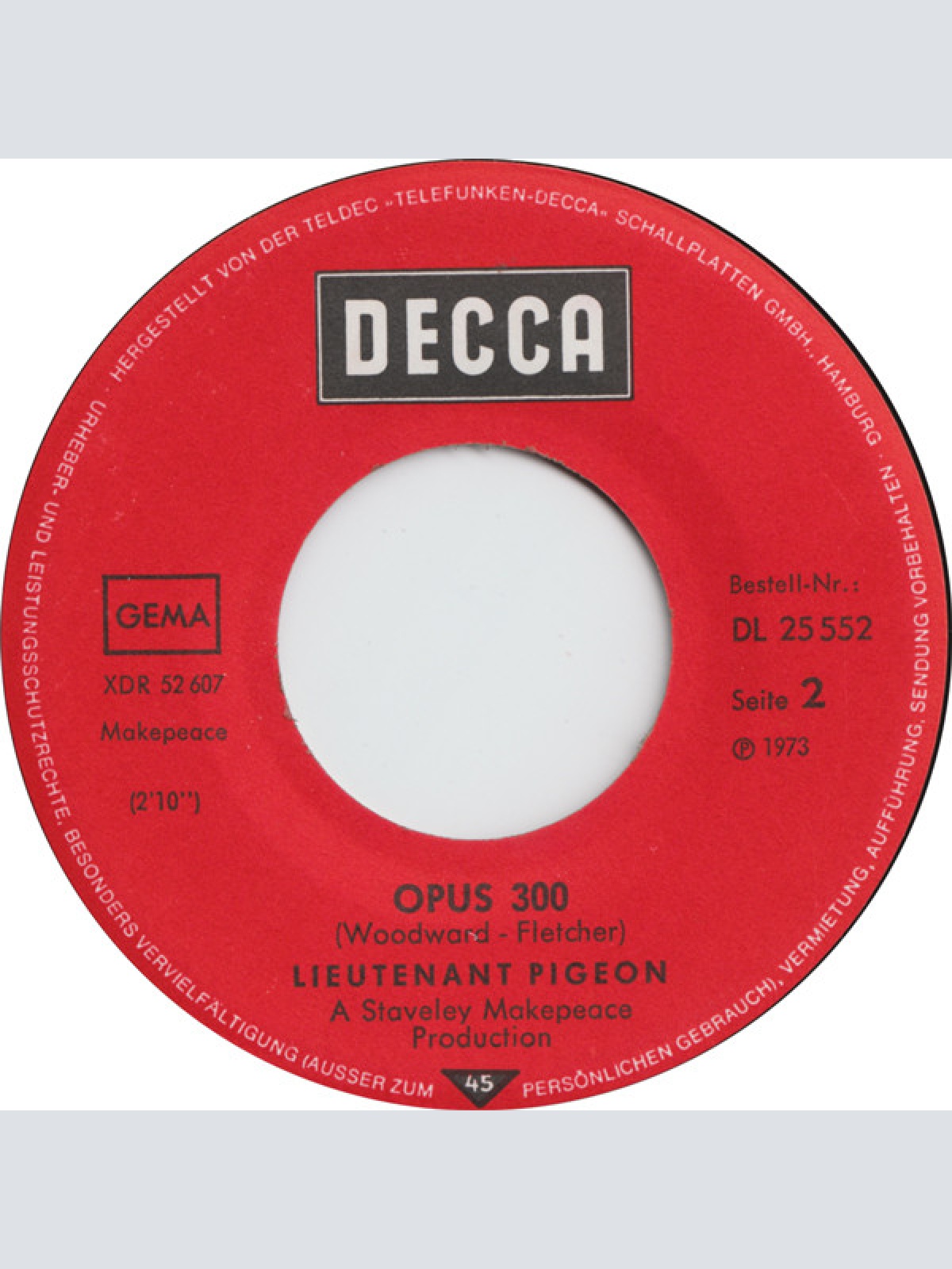 Vinyl / Lieutenant Pigeon - Desperate Dan