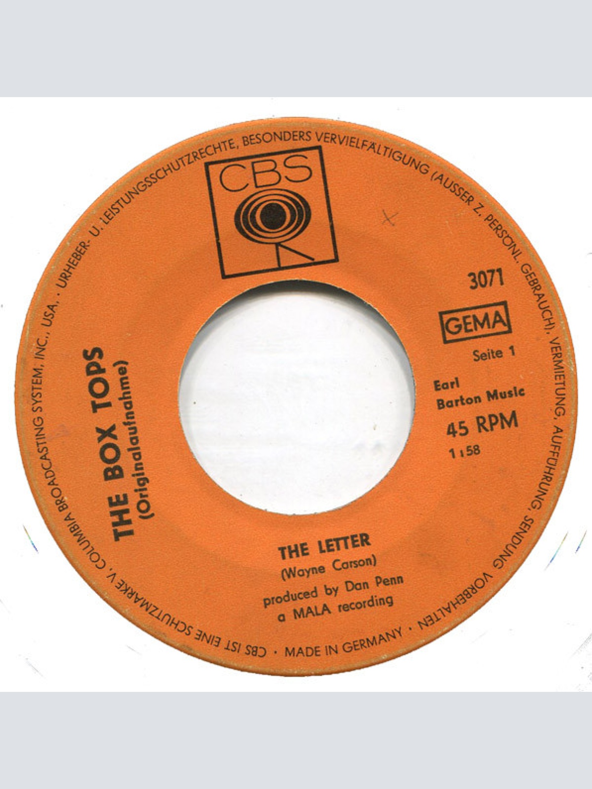 Vinyl / The Box Tops* - The Letter / Happy Times