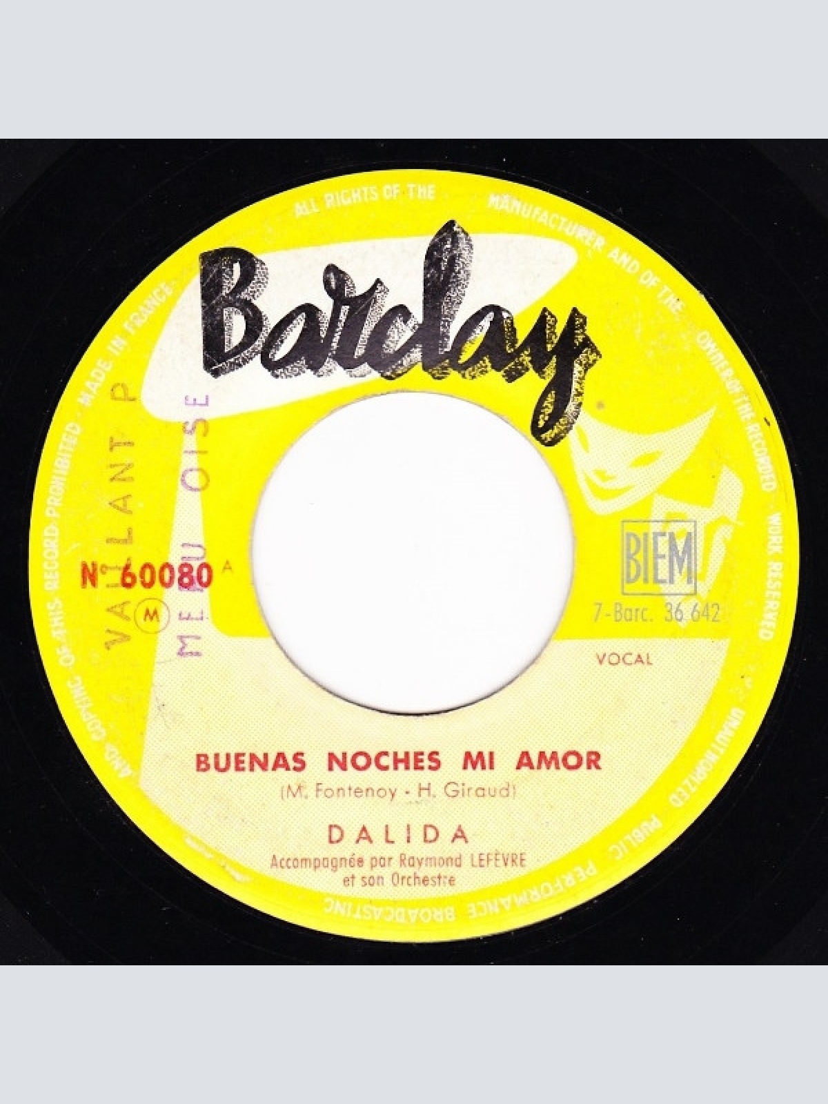 Vinyl / Dalida - Buenas Noches Mi Amor