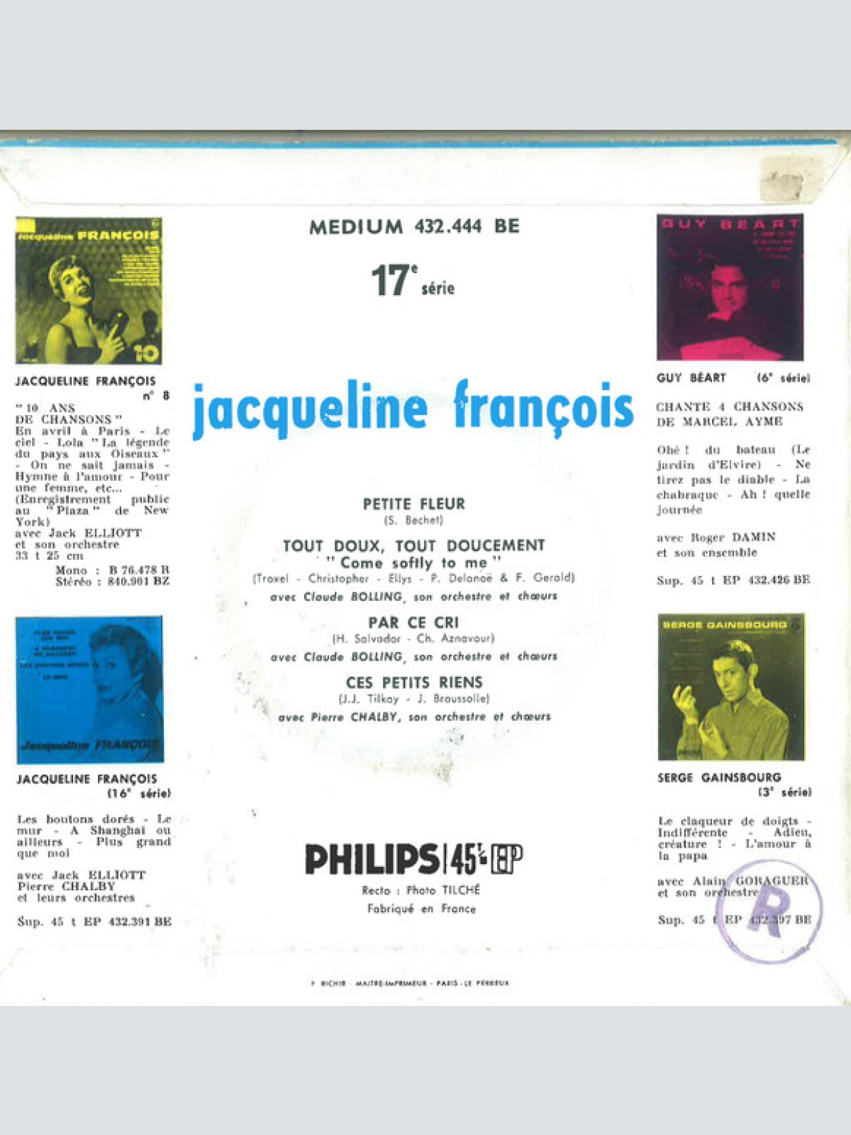 Vinyl / Jacqueline François Orchestre Et Arrangements Claude Bolling - Petite Fleur