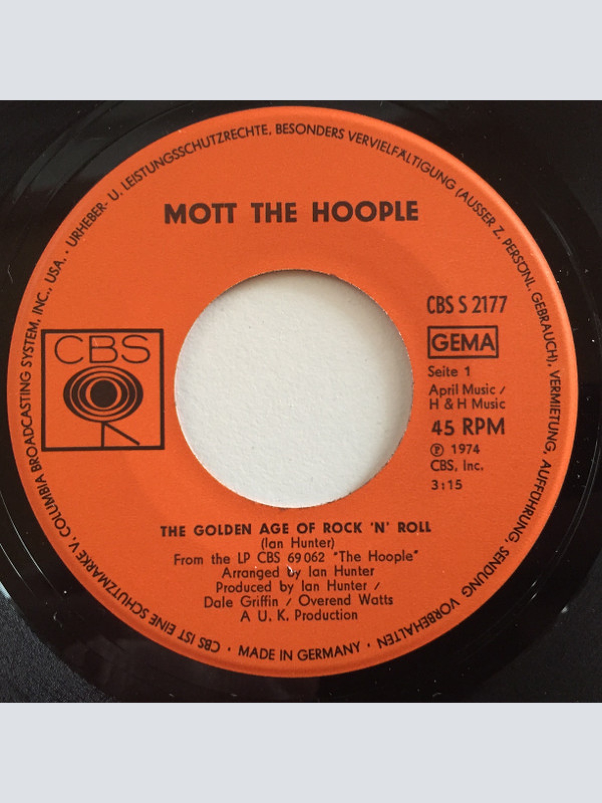 Vinyl / Mott The Hoople - The Golden Age Of Rock 'N' Roll