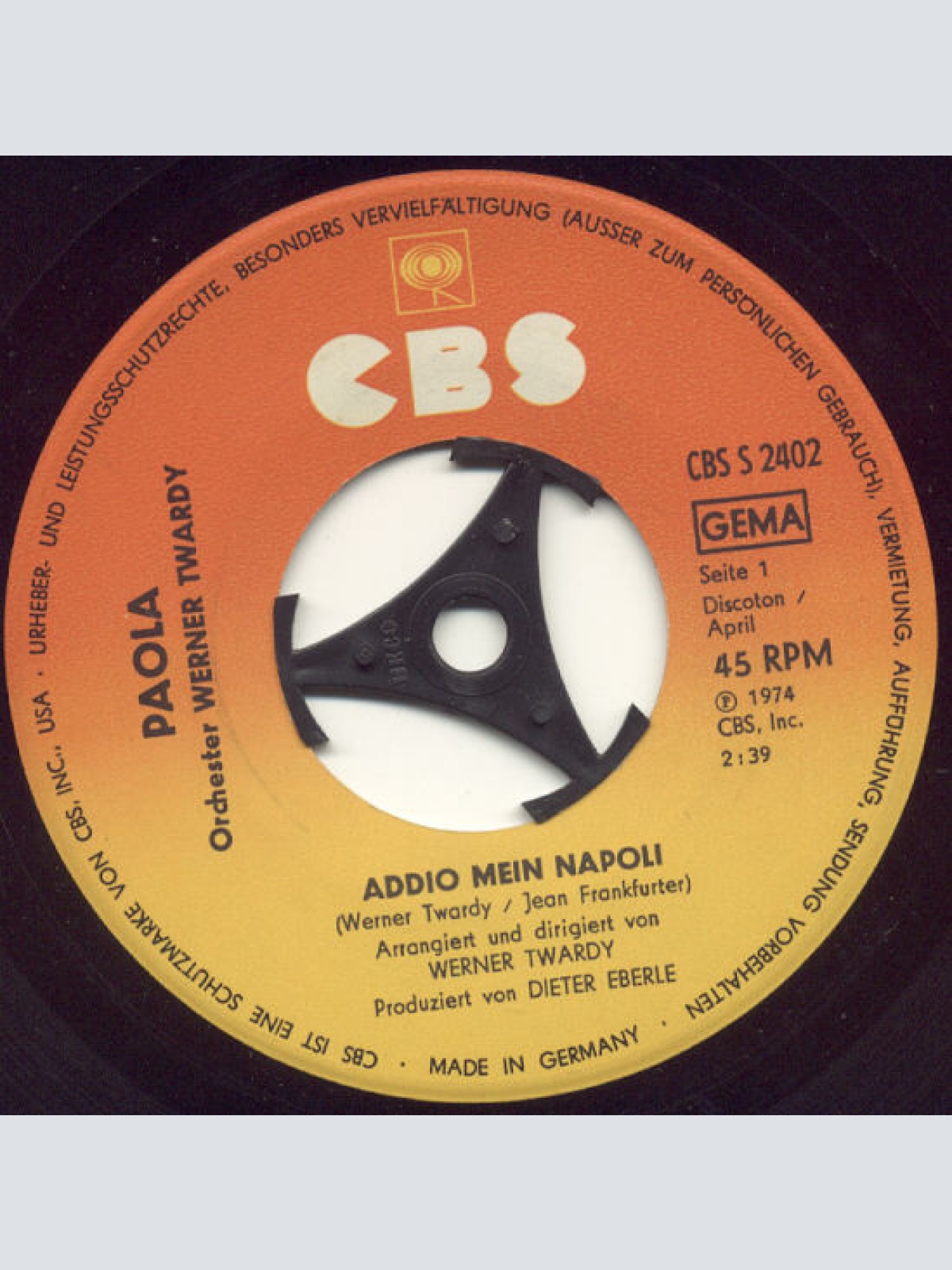 Vinyl / Paola (2) - Addio Mein Napoli