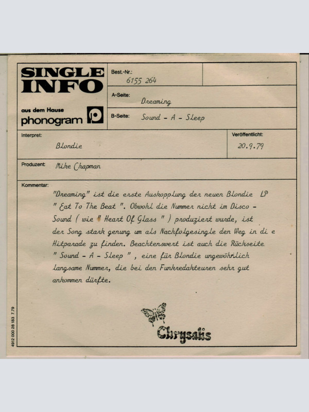 Vinyl / Blondie - Dreaming