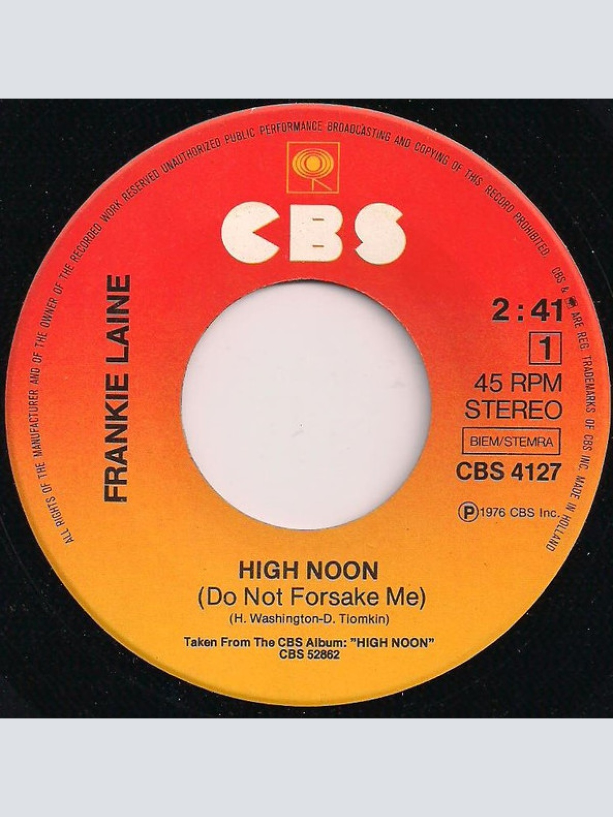 Vinyl / Frankie Laine - High Noon / Jezebel