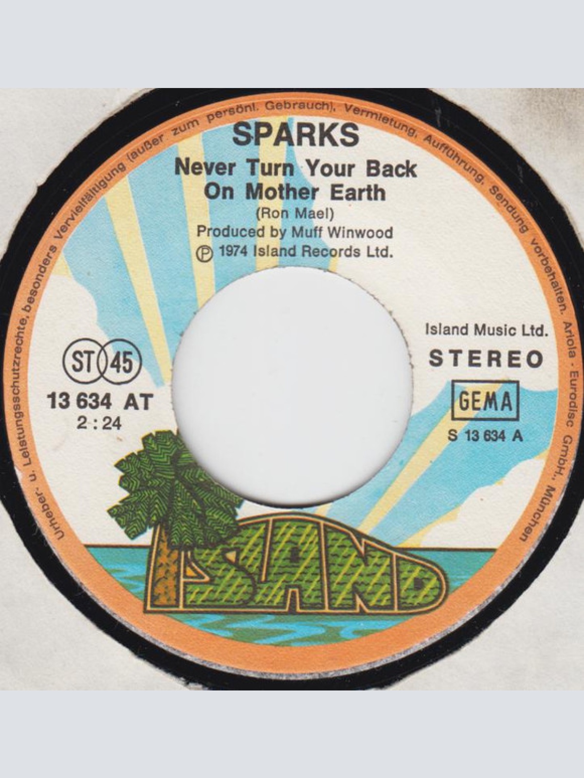 Vinyl / Sparks - Never Turn Your Back On Mother Earth
