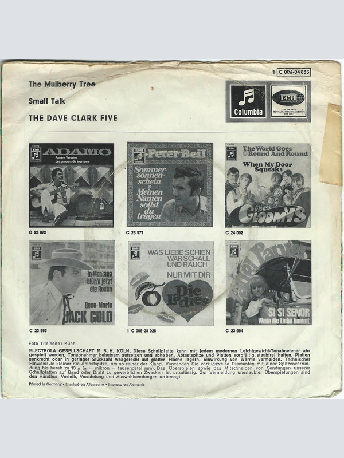 Vinyl / The Dave Clark Five - The Mulberry Tree / Small Talk