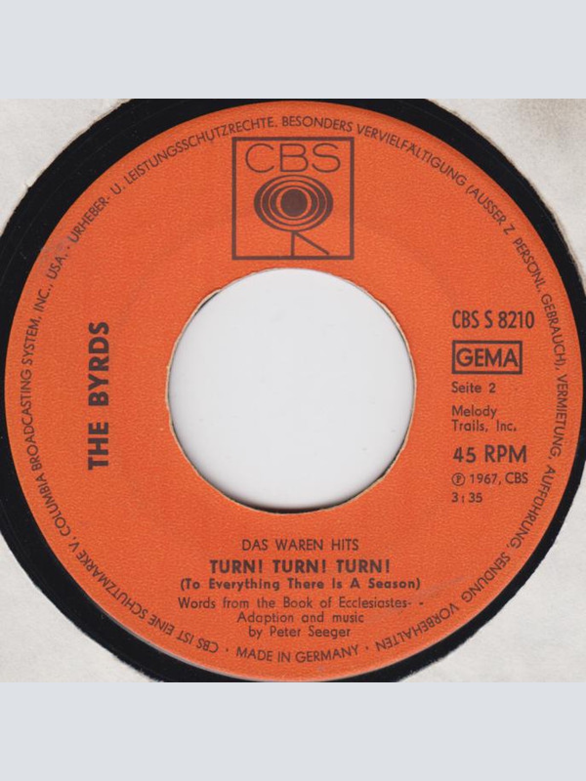 Vinyl / The Byrds - Mr. Tambourine Man / Turn! Turn! Turn!