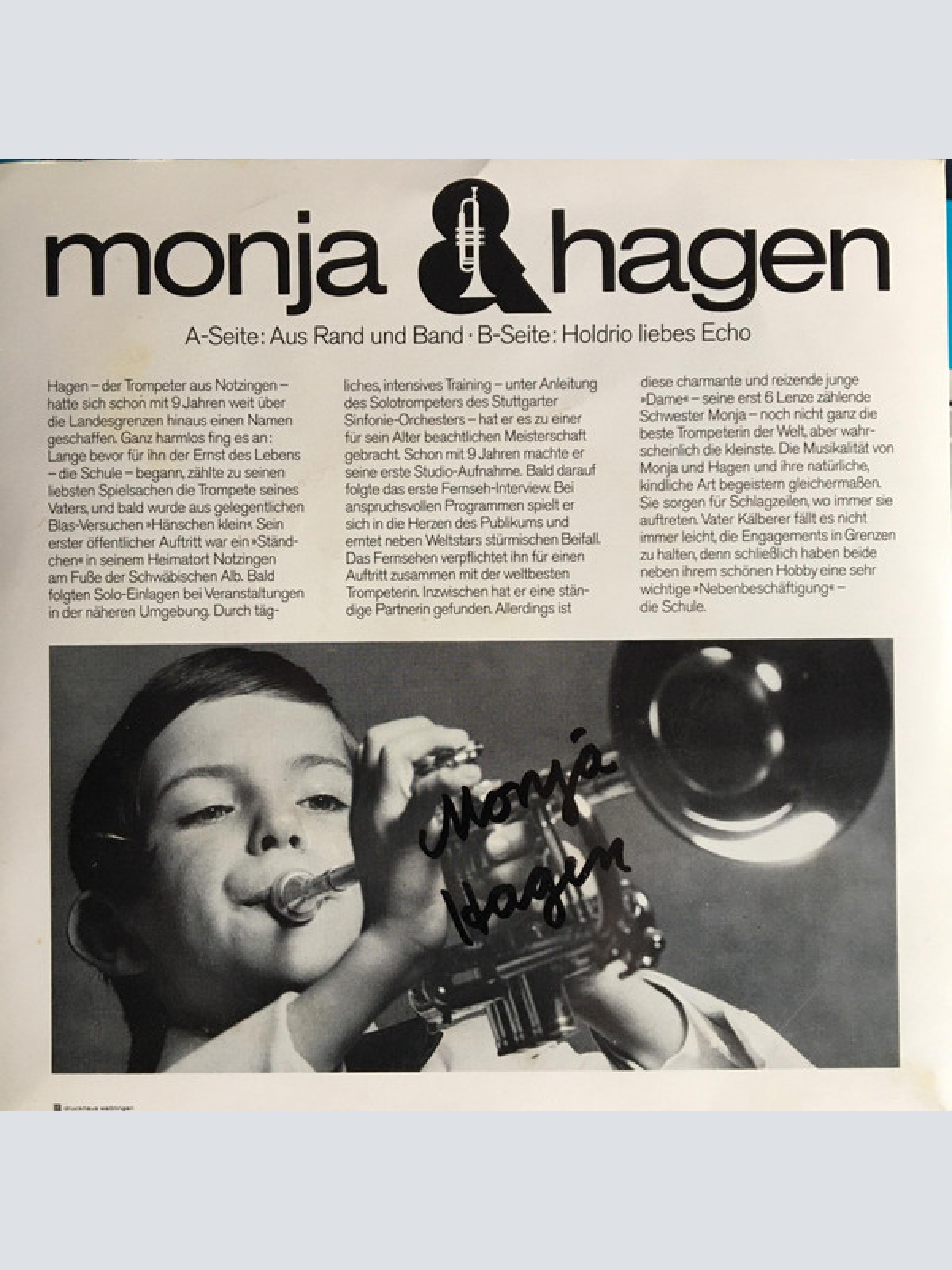 Vinyl / Monja & Hagen* - Aus Rand Und Band / Holdrio, Liebes Echo