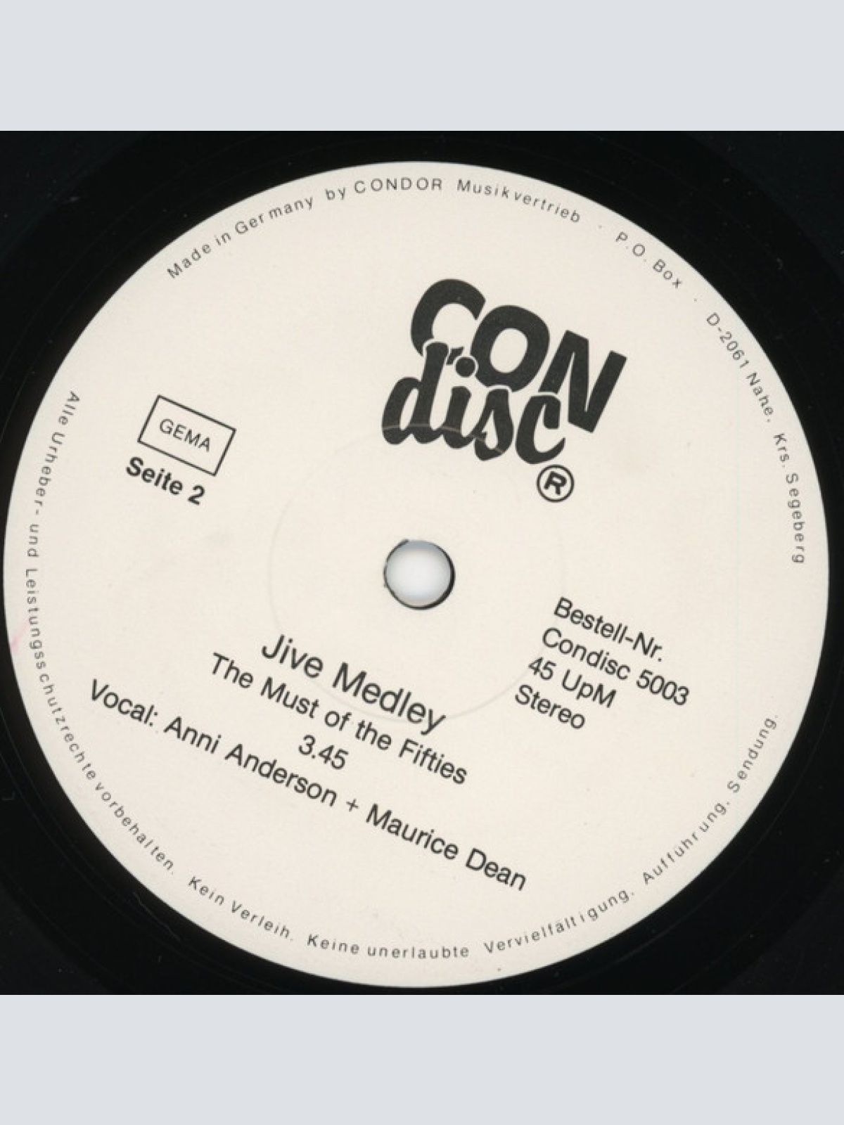 Vinyl / Anni Anderson & Maurice Dean - Jive Medley