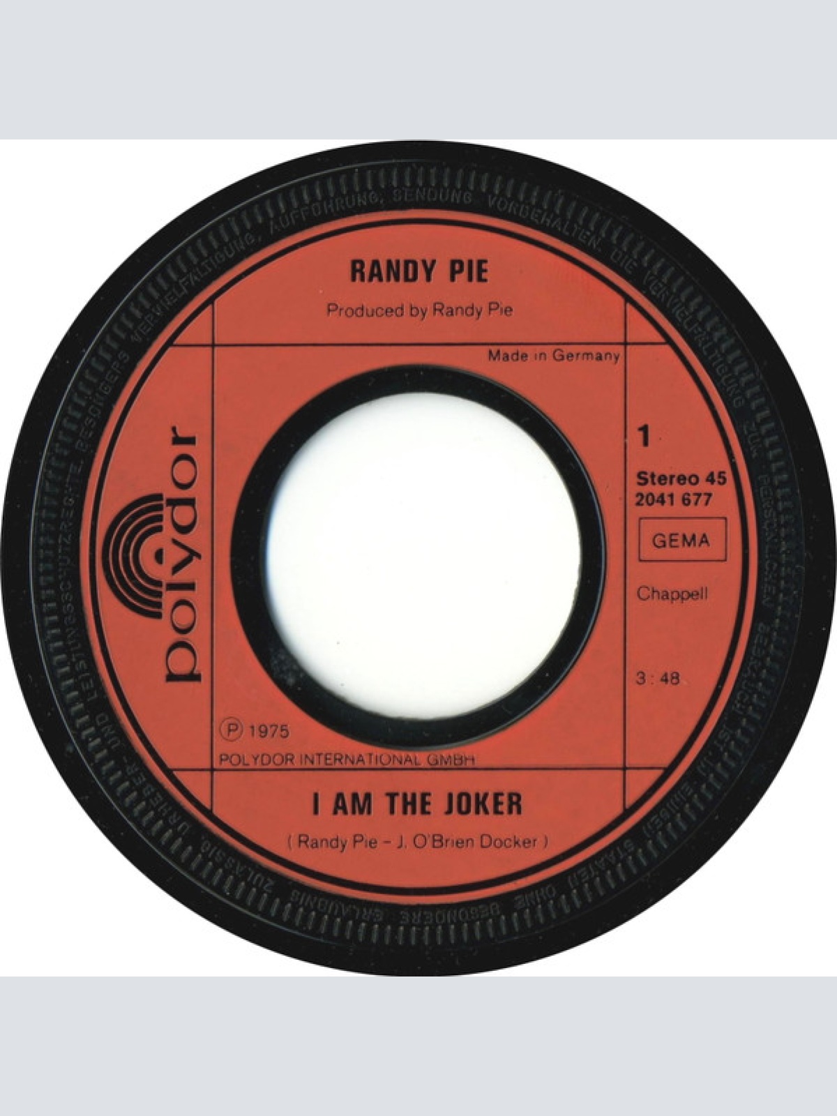 Vinyl / Randy Pie - I Am The Joker