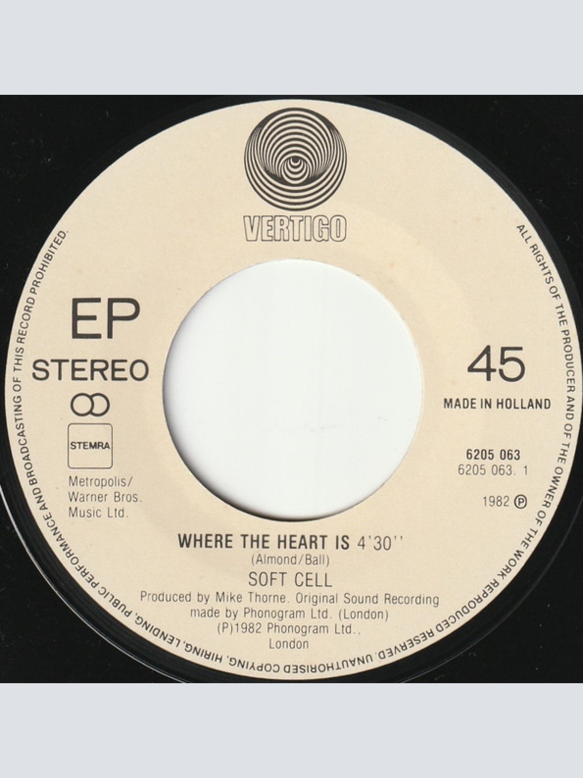 Vinyl / Soft Cell - Where The Heart Is