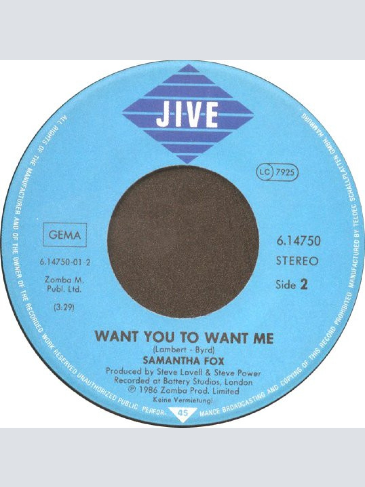 Vinyl / Samantha Fox - I'm All You Need