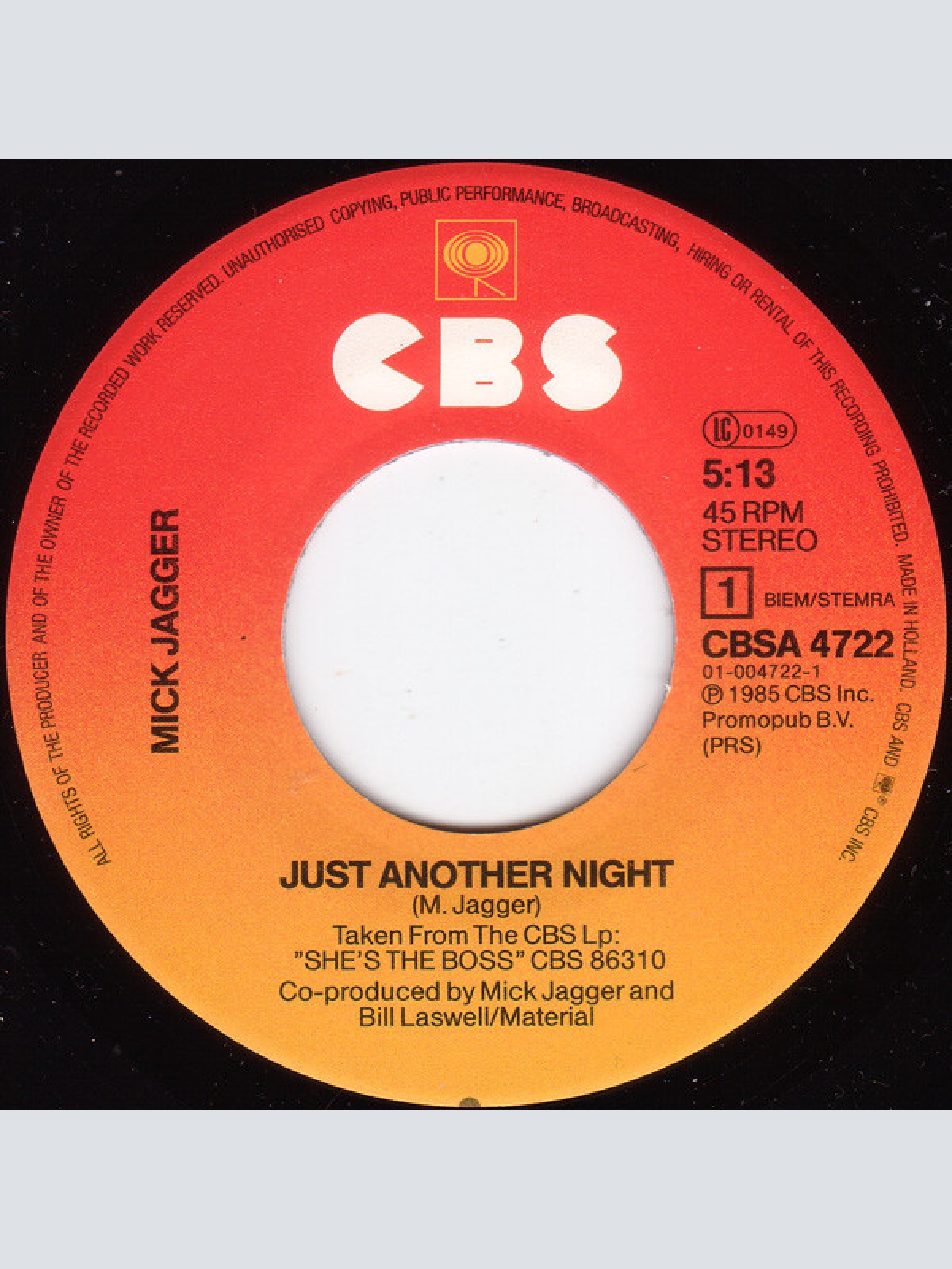 Vinyl / Mick Jagger - Just Another Night